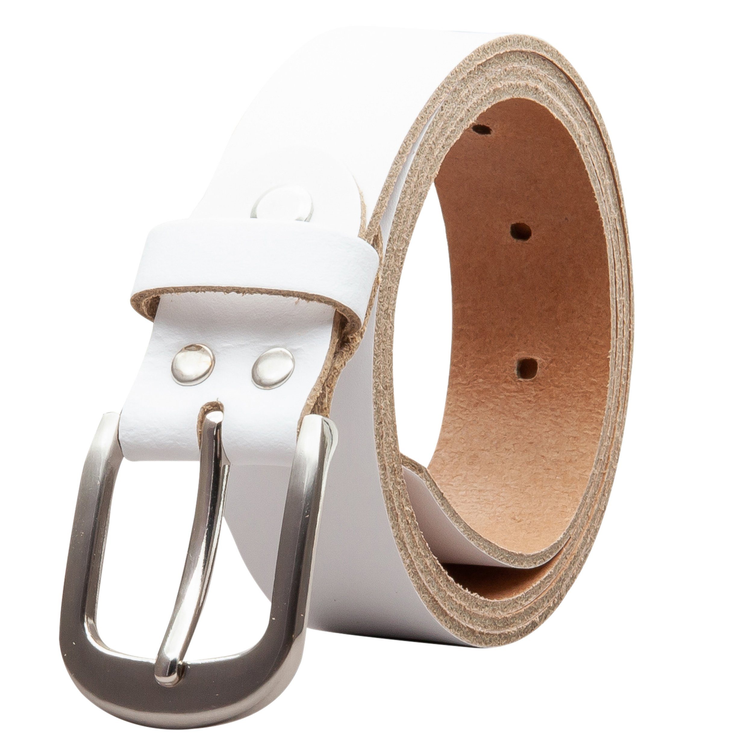 COLOGNEBELT Ledergürtel OM323-SL-Weiss MADE IN GERMANY, Weiss Kürzbar, 100 günstig online kaufen