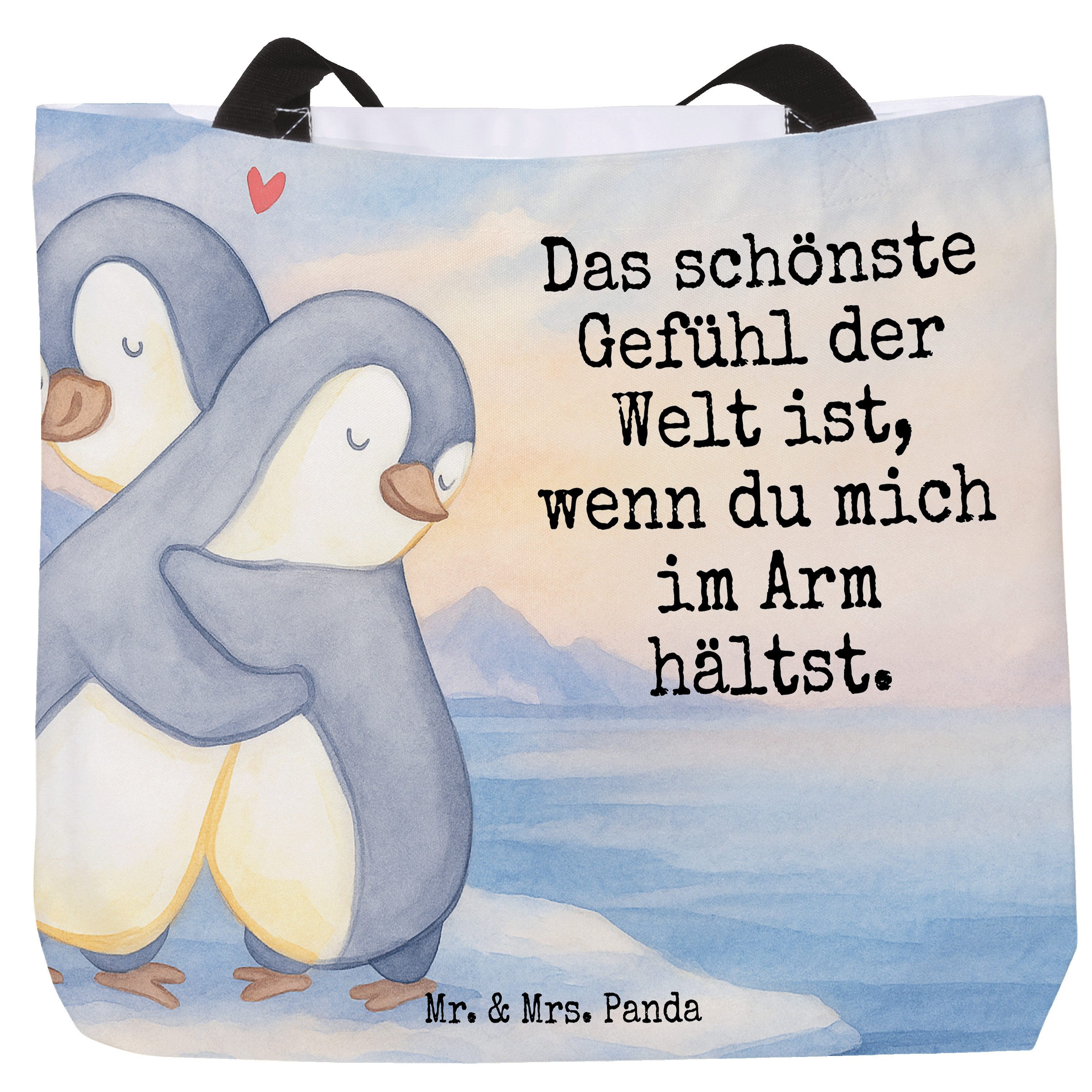 Shopper Pinguine Kuscheln Design, Strandtasche, Weiß, Geschenk für Frauen, Ta
