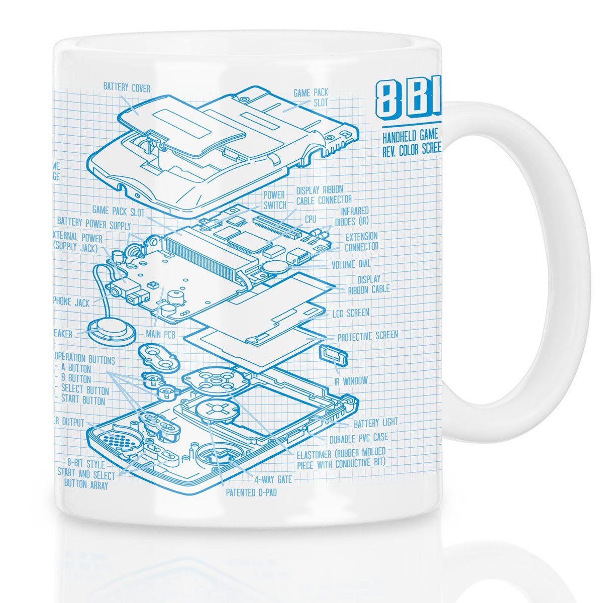 style3 Tasse, Keramik, NES Spielkonsole Kaffeebecher Tasse 8Bit videospiel super nintendo blaupause mario zelda konsole retro gamer