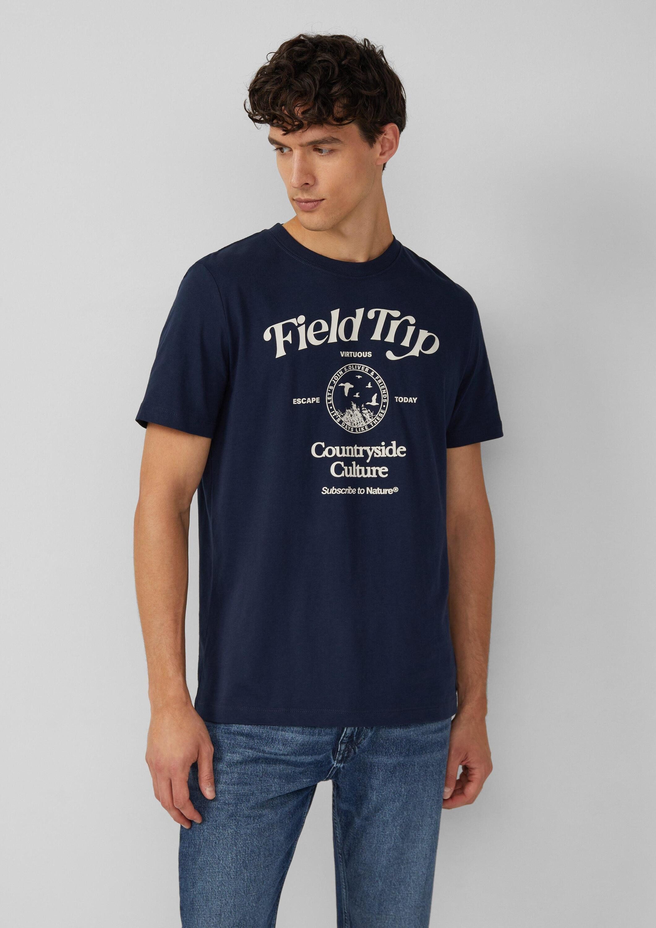 s.Oliver Kurzarmshirt T-Shirt Baumwoll-T-Shirt mit Frontprint günstig online kaufen