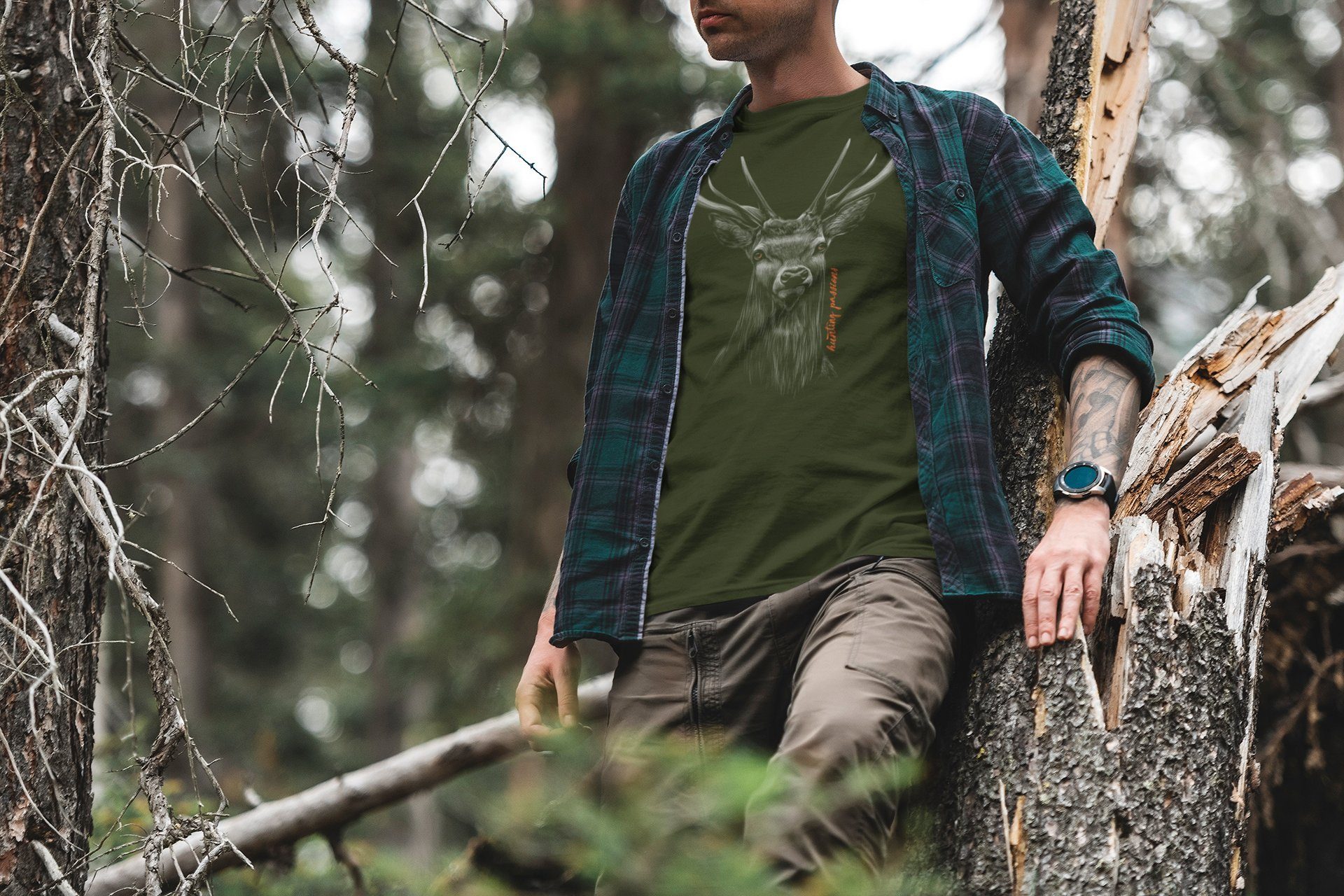 Baddery Print-Shirt Jäger T-Shirt: "Hunting Passion" - Geschenk für Jäger - günstig online kaufen