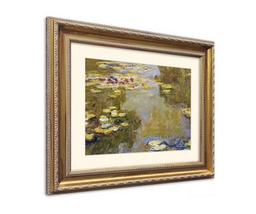 artissimo Bild mit Rahmen Monet Bild mit Barock-Rahmen / Poster gerahmt 63x53cm / Wandbild, Claude Monet: The Lily Pond / Seerosen-Teich