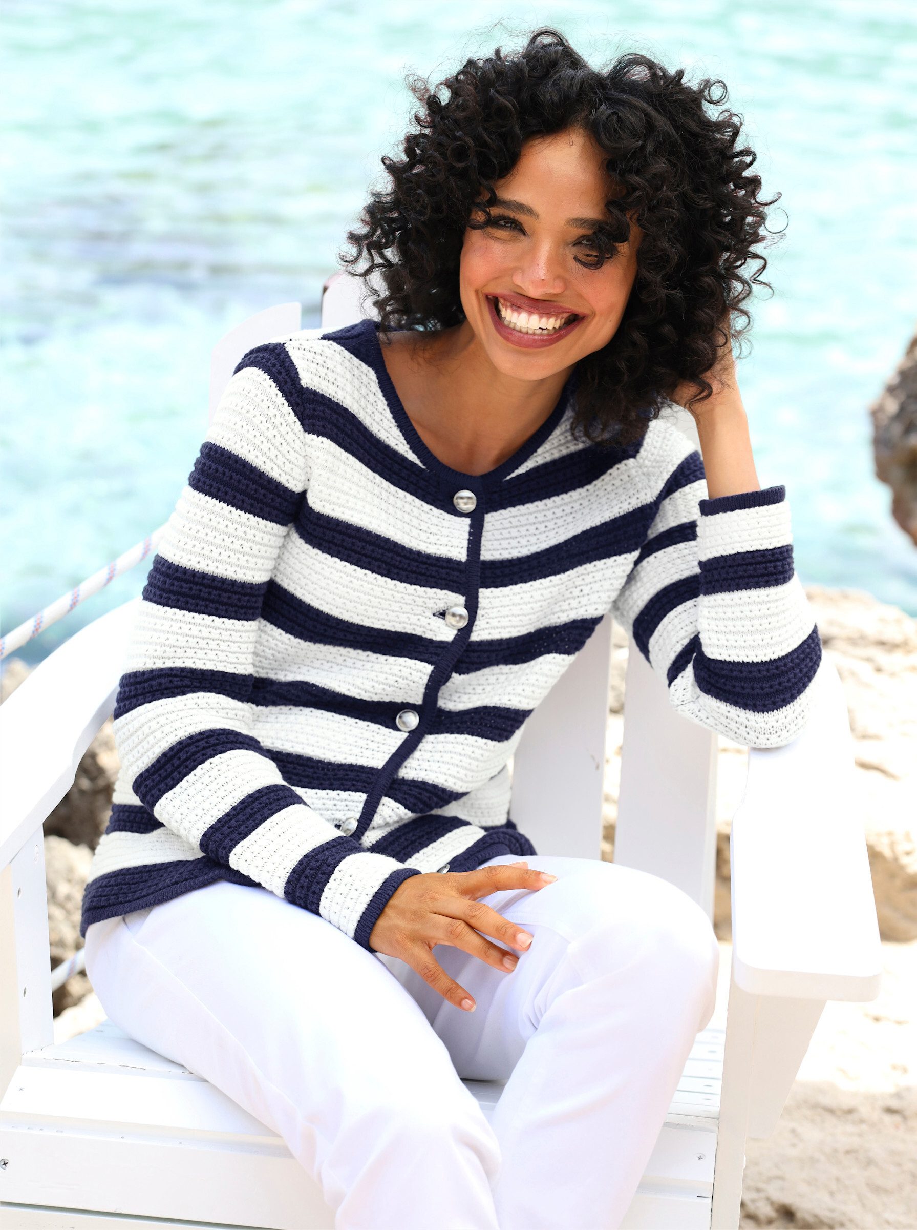 heine Strickjacke Strickjacke Langarm