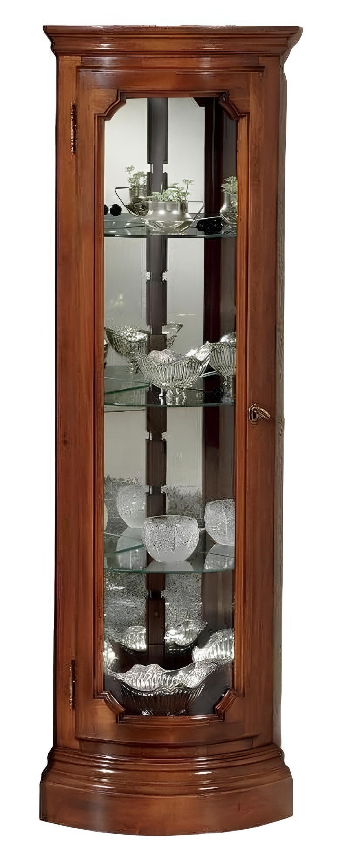 Xlmoebel Eckvitrine Luxus Vitrine aus braunem Holz mit Glasfront (1-St., Eckvitrine) Hergestellt in Europa