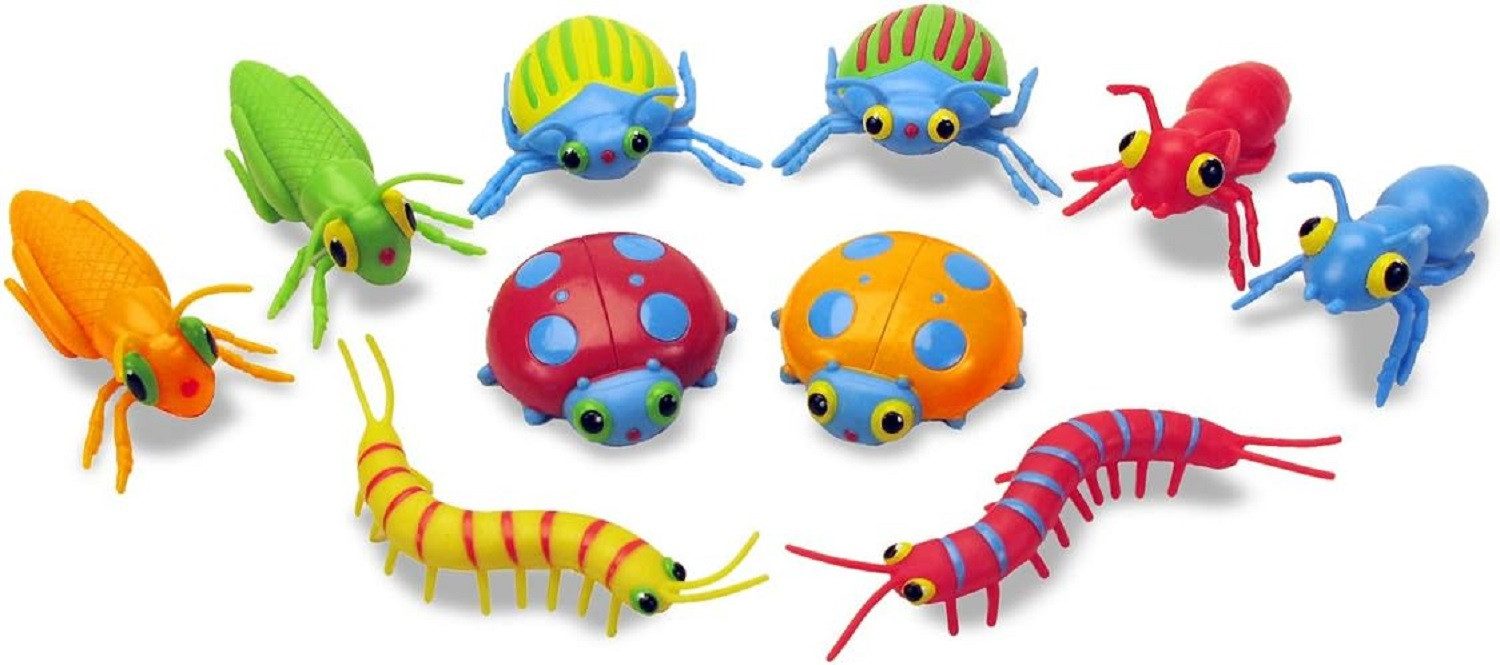 Melissa & Doug Spielfigur Krabbeltierchen, 10 bunten Insekten, Tieren, Dekoration, (10-tlg), Stabiles Design aus Kunststoff, Tischdeko, Dekofigur, Spielzeug