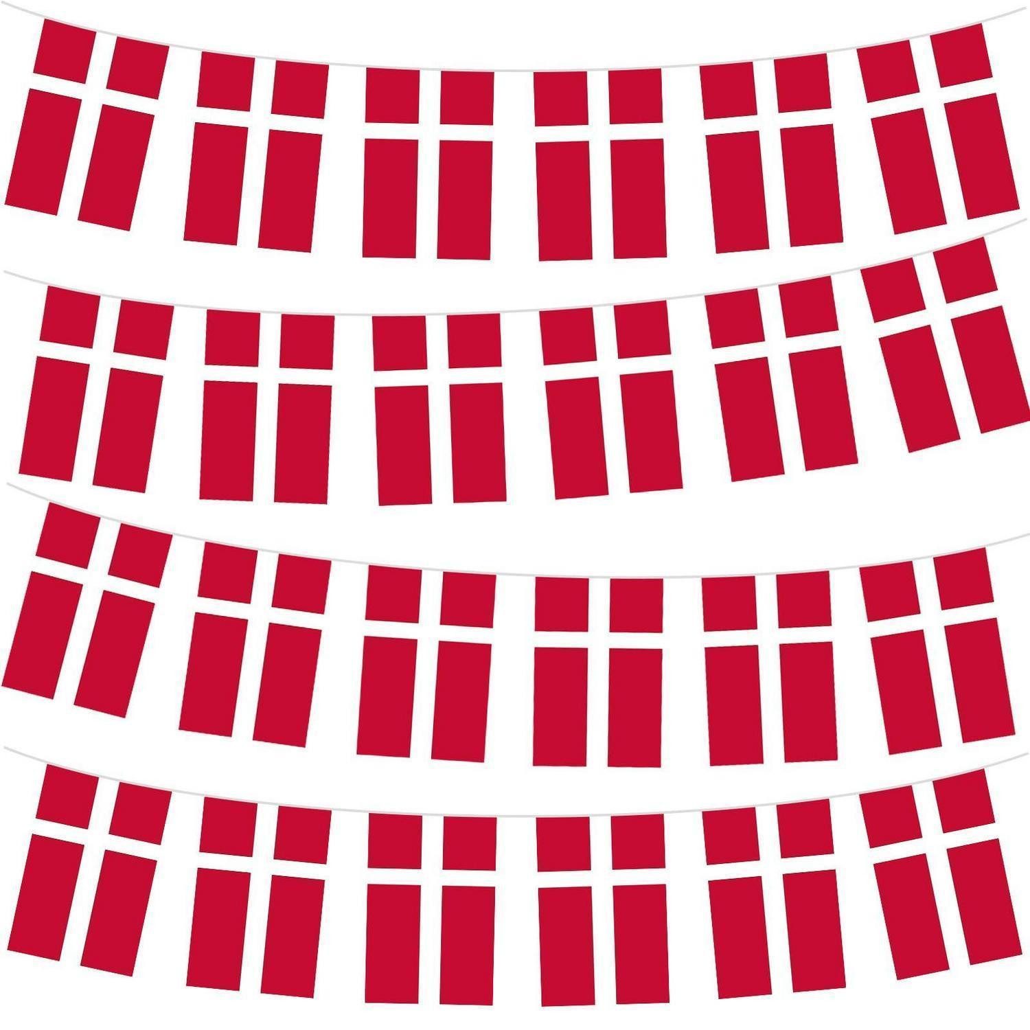 LuxusKollektion Flagge Flagge Dänemark 10m 30er Girlande EM Deko