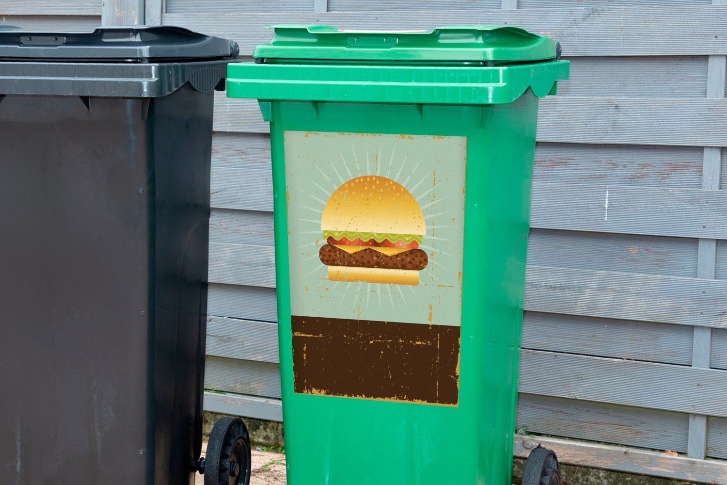 eines Wandsticker Container, Sticker, Mülltonne, (1 Mülleimer-aufkleber, Abbildung Ein Poster MuchoWow St), mit der Hamburgers Abfalbehälter