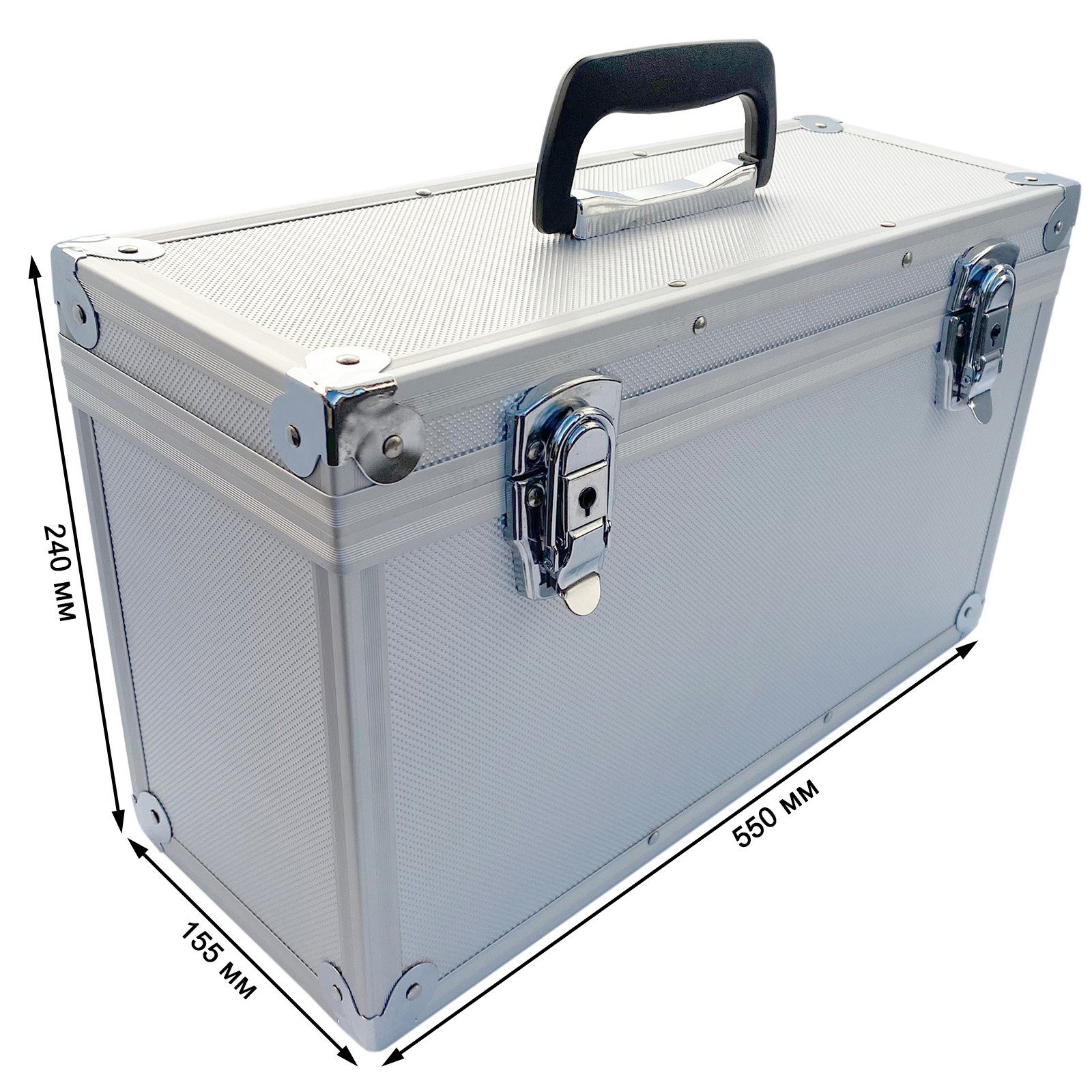 Tools Koffer Werkzeugkoffer mit Aluminium ECI Würfelschaum Silber Entnehmba
