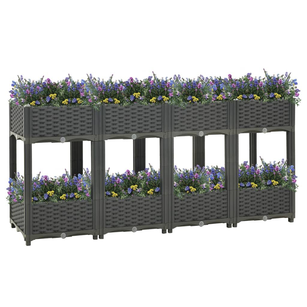 vidaXL Blumenkasten 160 x 40 x 71 cm Hochbeet 160x40x71 cm Polypropylen