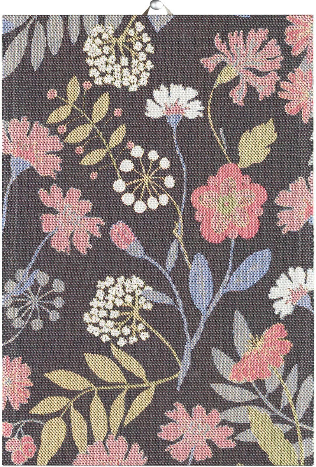 Ekelund Geschirrtuch Küchenhandtuch Flower Season 35x50 cm, (1-tlg., 1 x Geschirrtuch), Pixel gewebt (6-farbig)