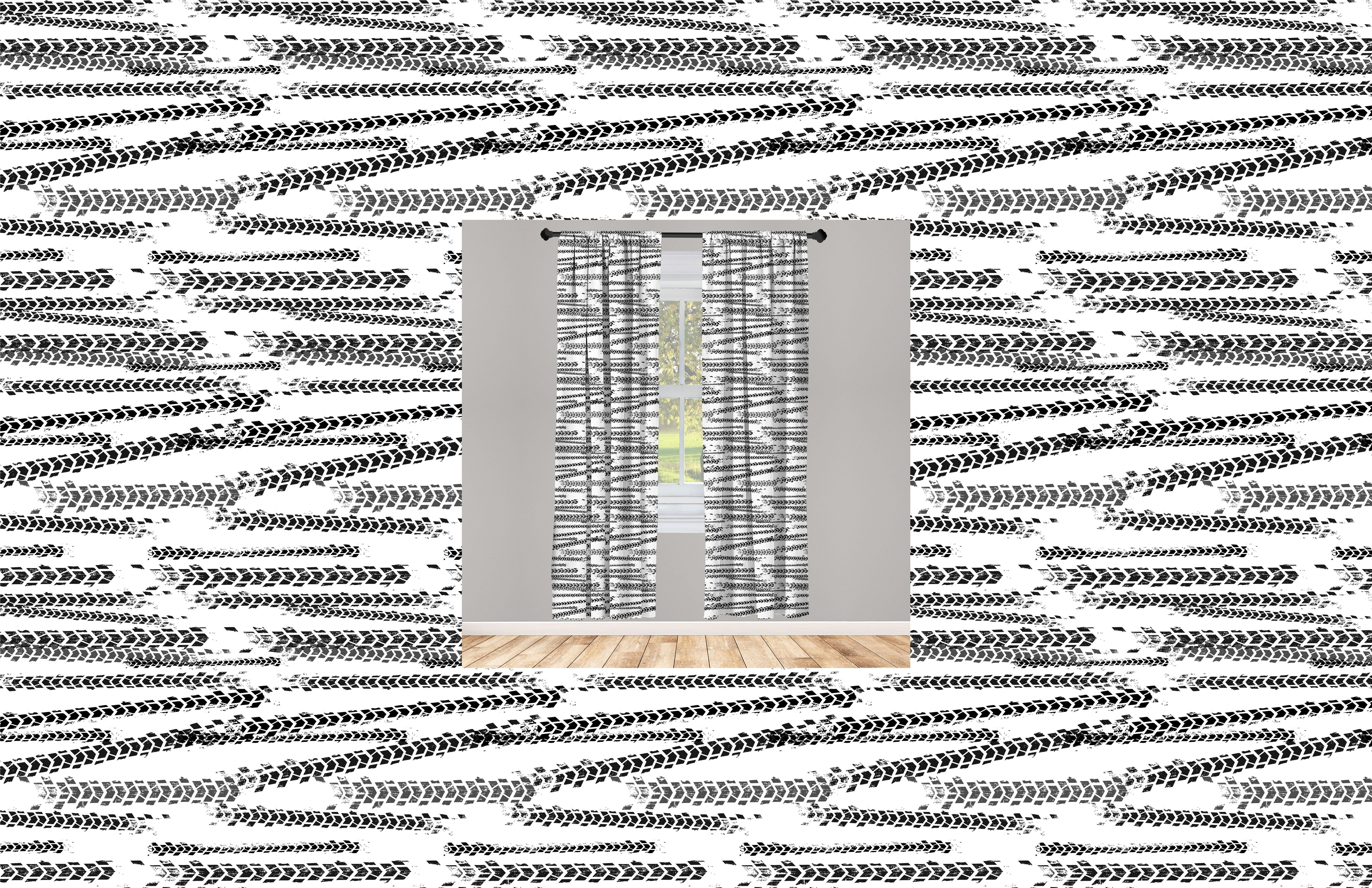 Abstrakt Gardine Grunge Schlafzimmer Abakuhaus, Vorhang für Thema Wohnzimmer Microfaser, Reifen-Bahnen Dekor,