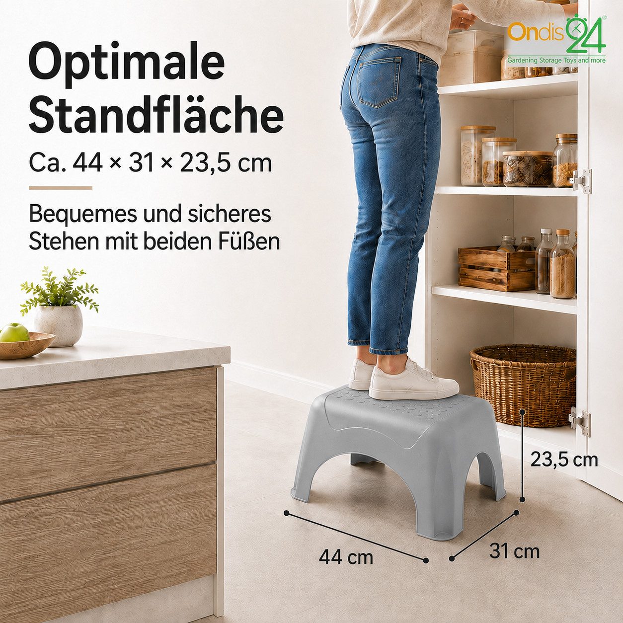ONDIS24 Tritthocker Tritthocker Step Stool mit bis zu 150 kg belastbar, bis zu max. 150 kg – Bild 2 von 5