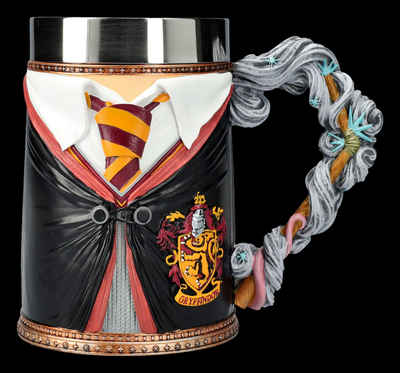 Figuren Shop GmbH Bierkrug Krug Harry Potter - Ron Weasley - Fantasy Film Merchandise Gryffindor, Kunststein (Polyresin), Edelstahl