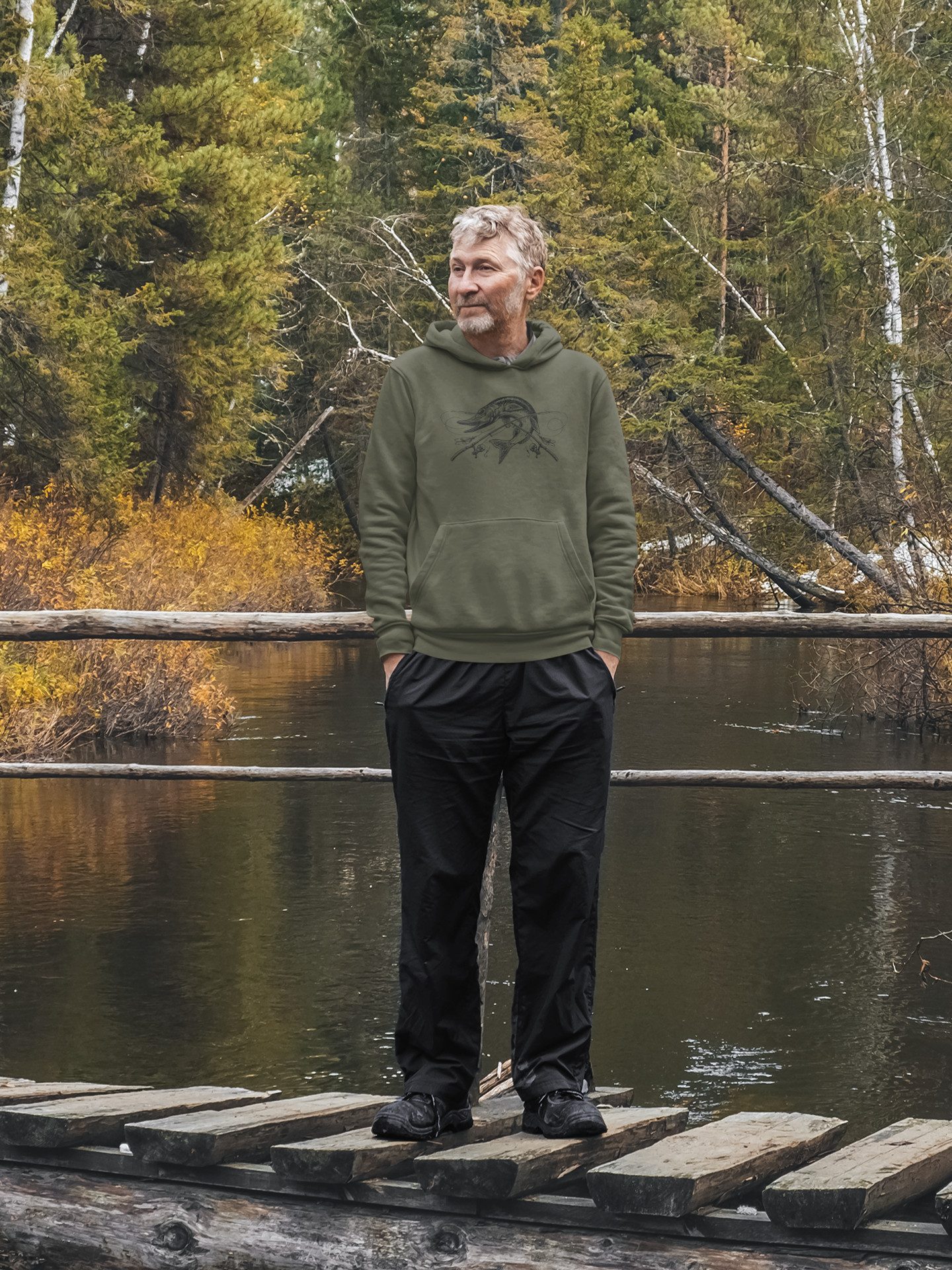 Baddery Kapuzenpullover Angler Hoodie: "The Reel Catch" - Angelkleidung Ang günstig online kaufen