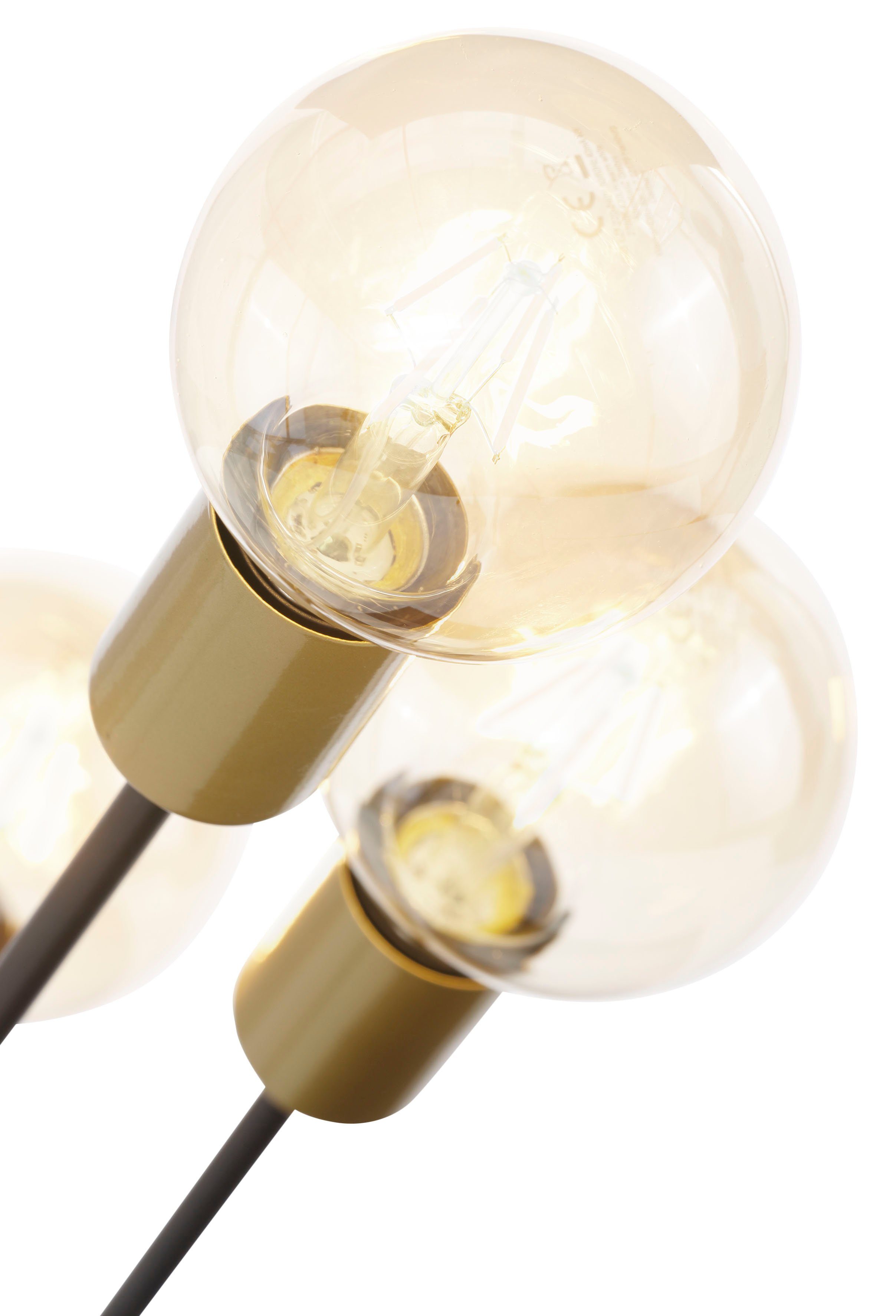 Stehlampe Höhe Leonique cm 137 ohne Jarla, Leuchtmittel, Stehleuchte mit schwarz/goldfarben Fassungen, goldfarbenen/schwarzen