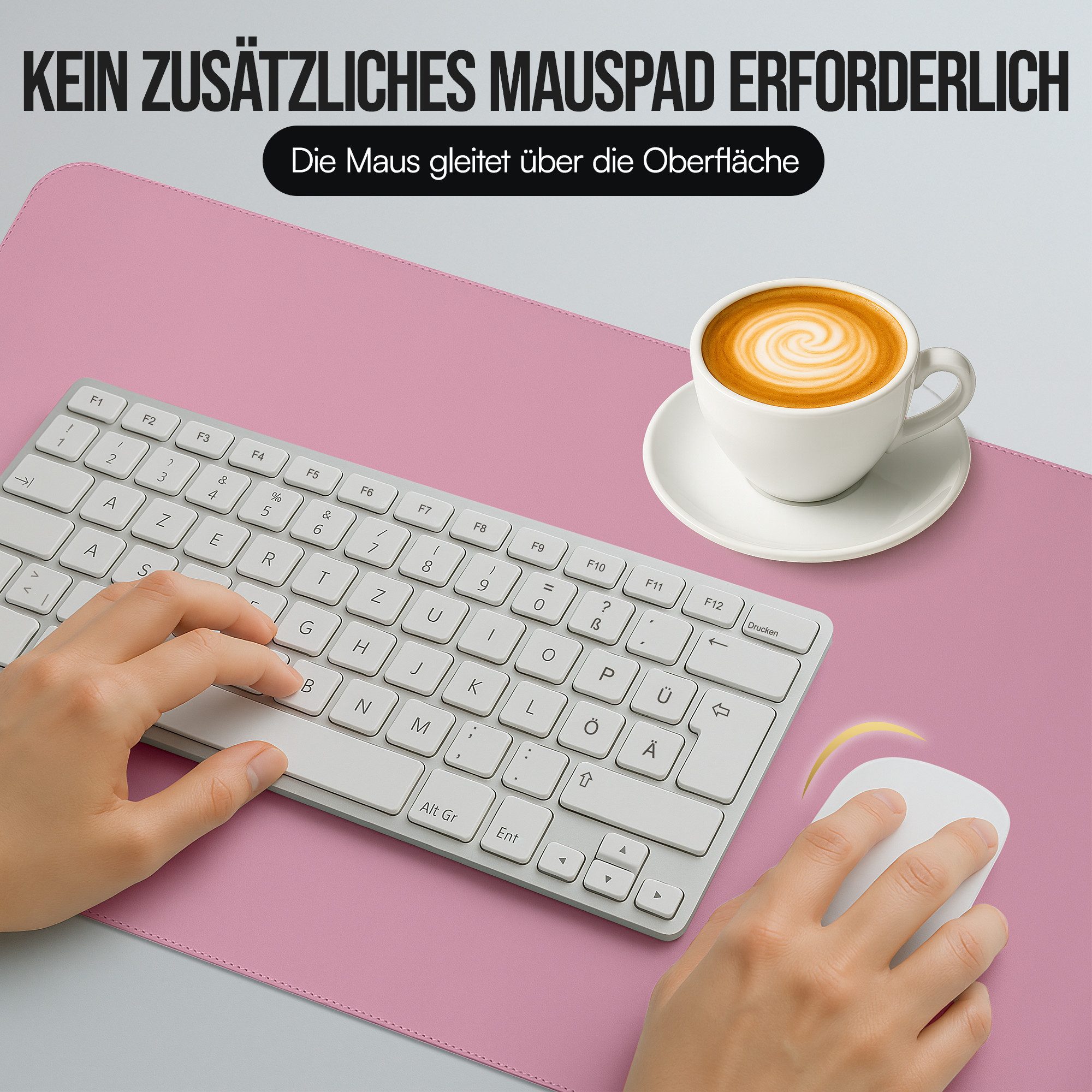 Midori Schreibtischunterlage, (Midori Schreibtischunterlage 60x35cm Mauspad Tischunterlage Rosa)