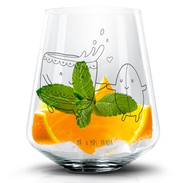 Mr. & Mrs. Panda Cocktailglas Kaffee Bohne - Transparent - Geschenk, Glück, Zufriedenheit, Cocktail, Premium Glas, Einzigartige Gravur