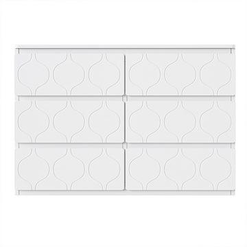 REDOM Kommode Stauraumschrank (Sideboard mit 6 Schubladen), stoßfestes Eckdesign, 6 Fächer, 110 B x 40 T x 72 H, weiß
