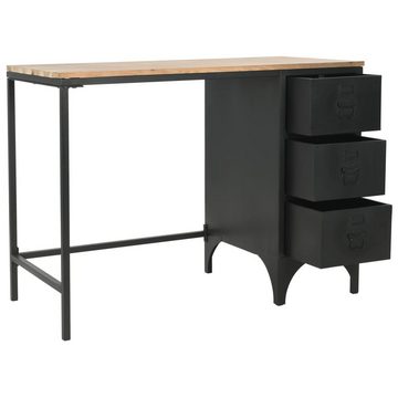 vidaXL Schreibtisch Einzelsockel Schreibtisch Massivholz und Stahl 100x50x76 cm