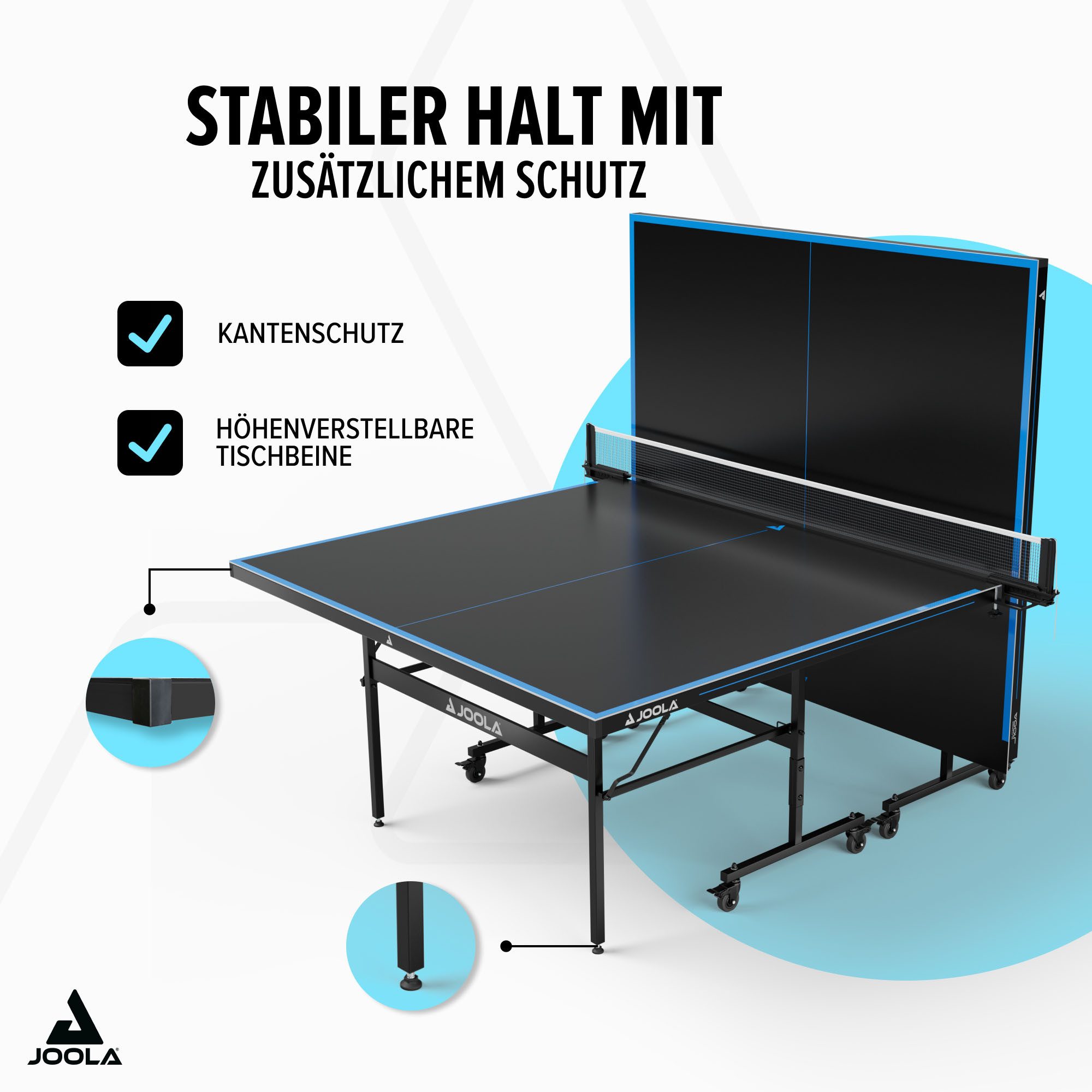 Joola Tischtennisplatte Outdoor J100A (Packung), wetterfest, klappbares Untergestell, inkl. Netz – Bild 5 von 5