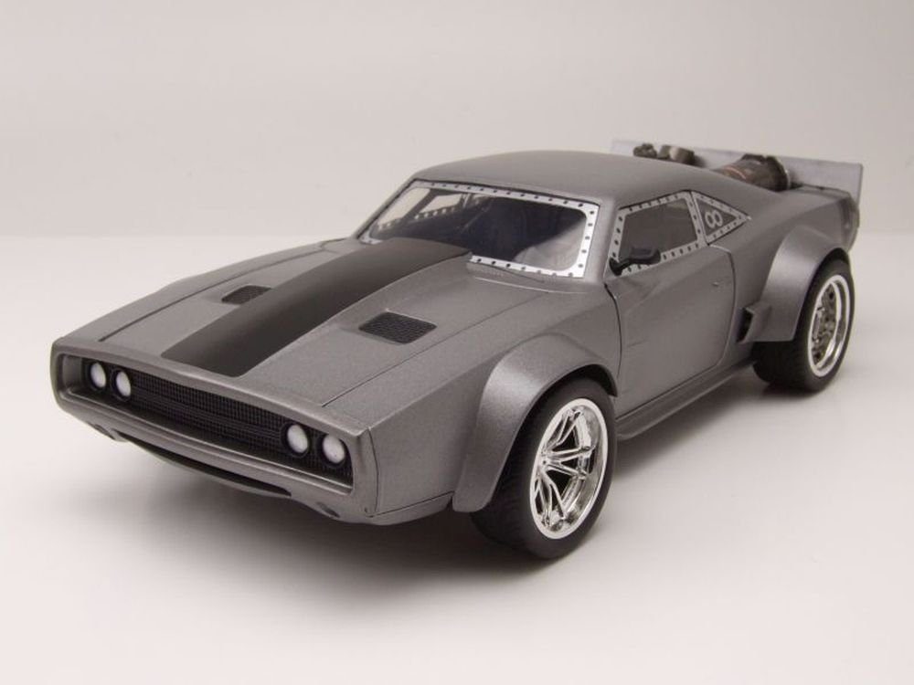 JADA Modellauto Dodge Ice Charger grau metallic Dom Fast & Furious 8 Modellauto 1:24, Maßstab 1:24