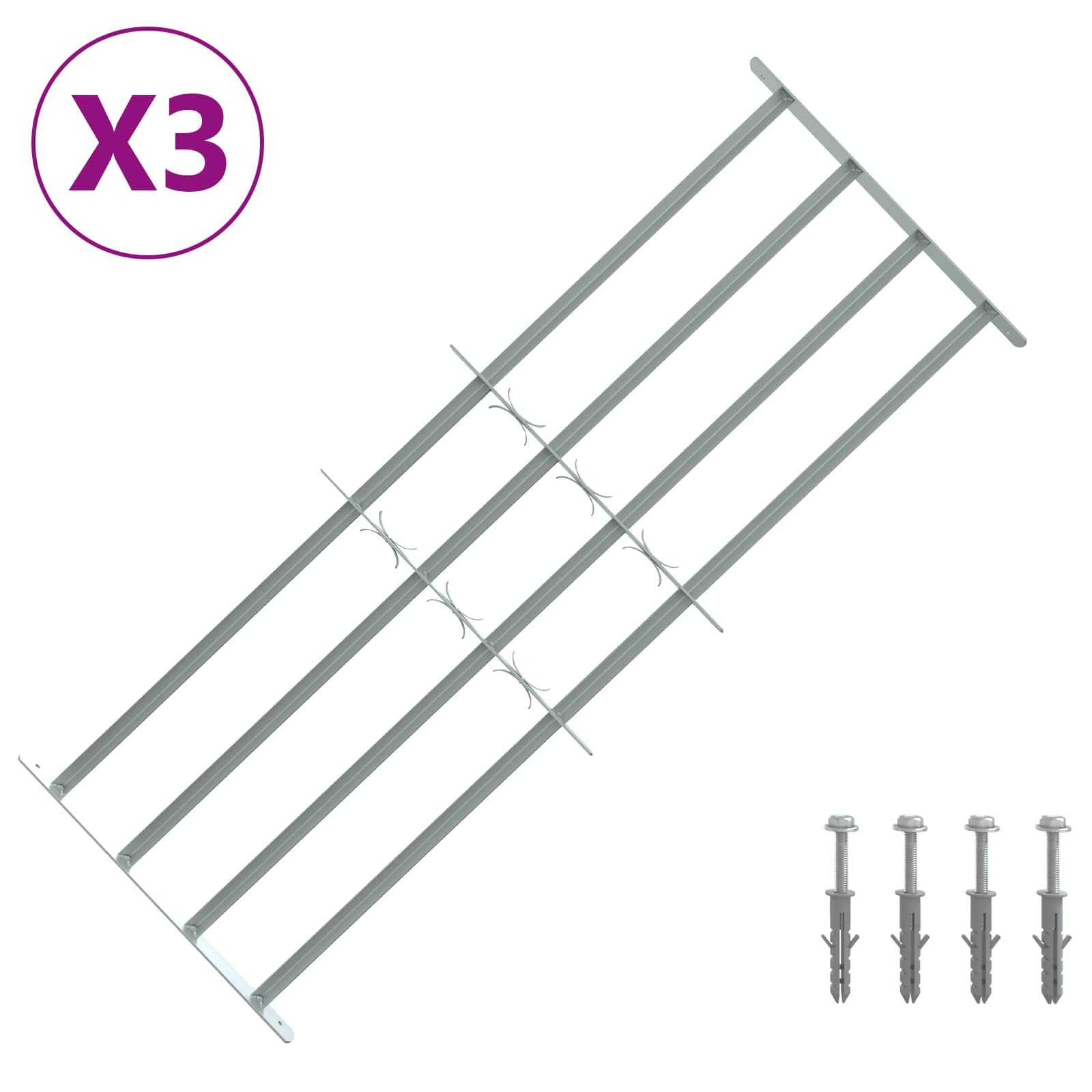 vidaXL Fenster Sicherheitsgitter für Fenster mit 4 Querstangen 3 pcs, (3 St)