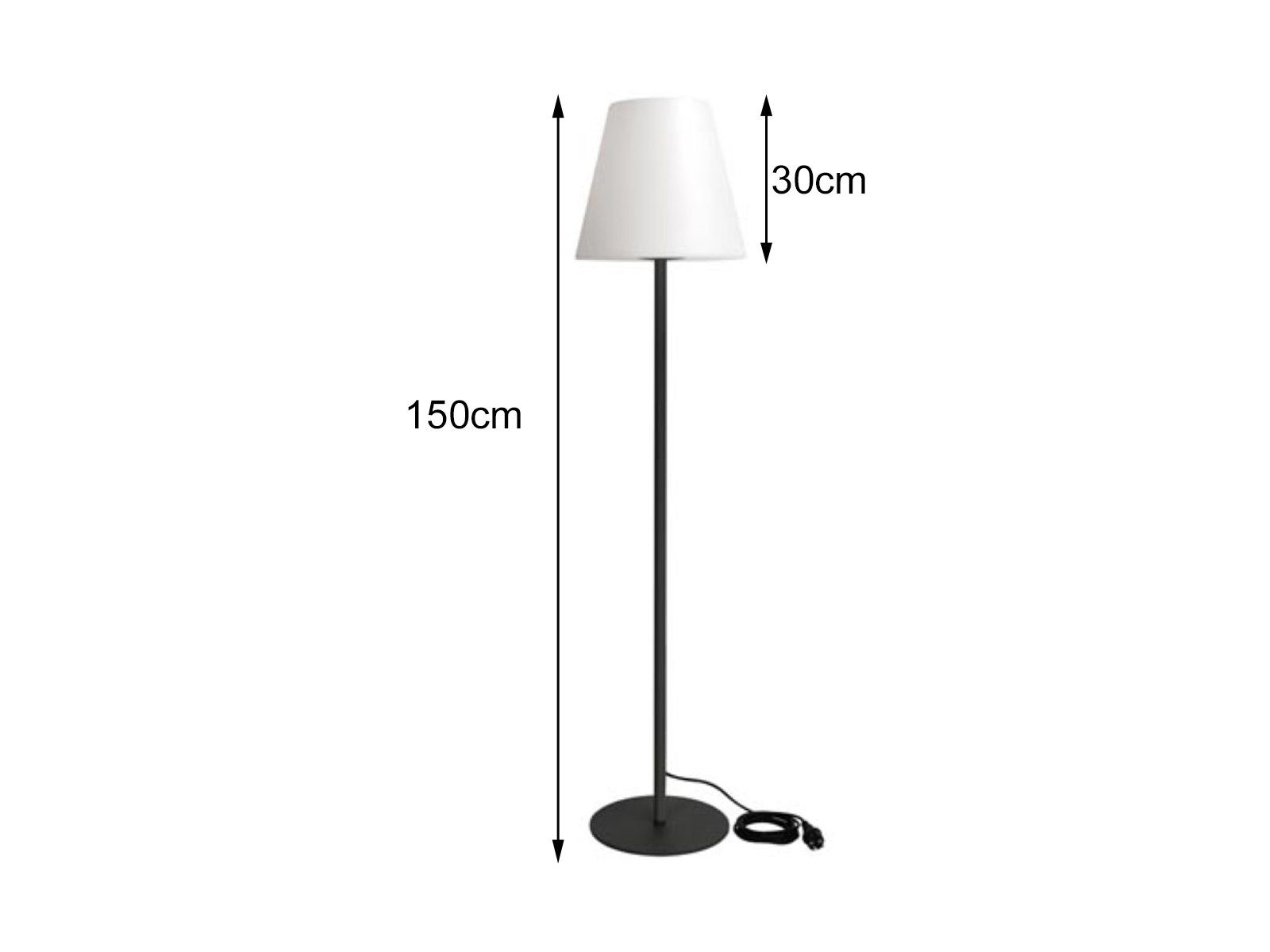 PEREL Außen-Stehlampe, ohne Leuchtmittel, für Balkon draußen Terrassen-Lampe IP 65 Gartenbeleuchtung mit Strom