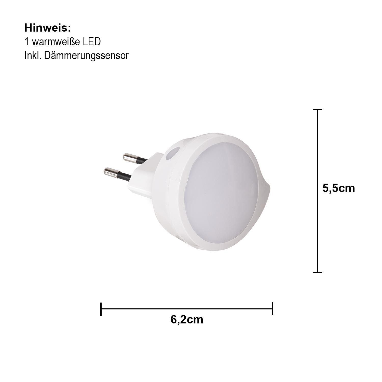 STAR TRADING LED Nachtlicht Functional, Rundes Nachtlicht,Functional' für die Steckdose, matte Lichtquelle, w