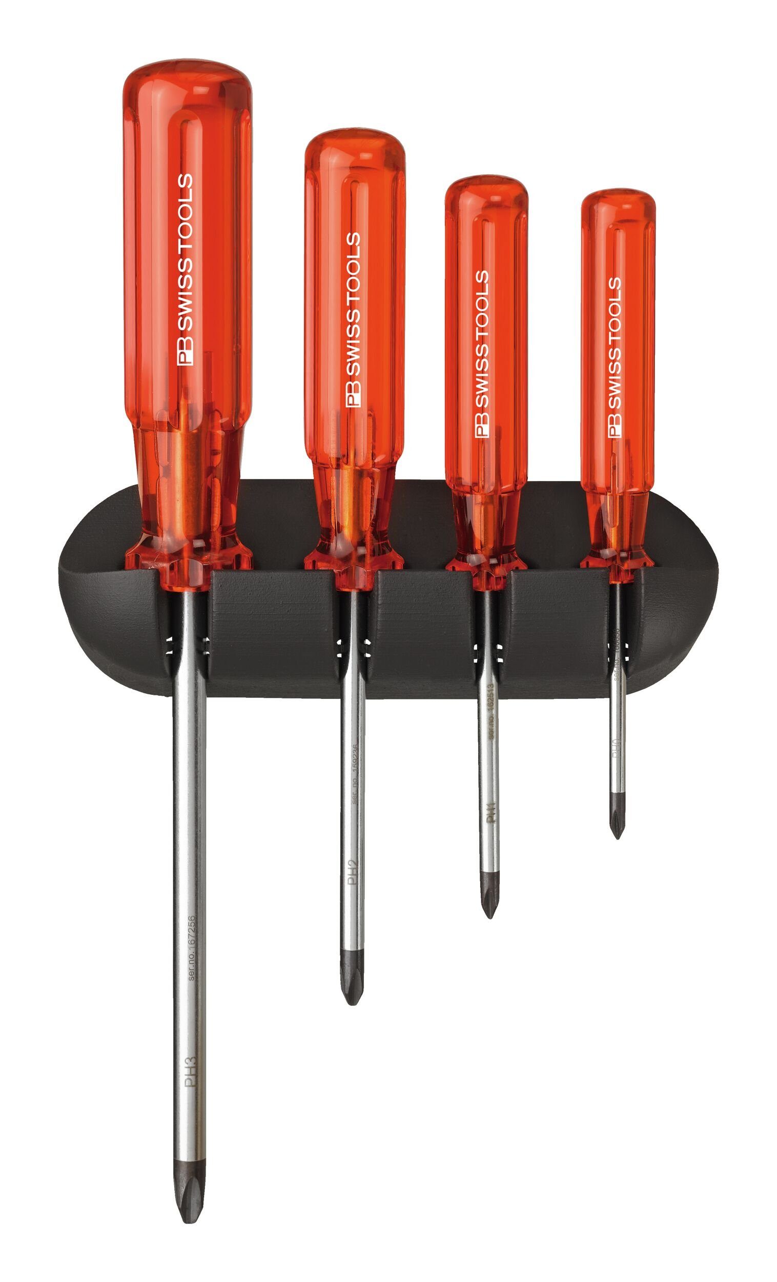PB Swisstools Schraubendreher, (4 St), Satz PH im Wandhalter Classic