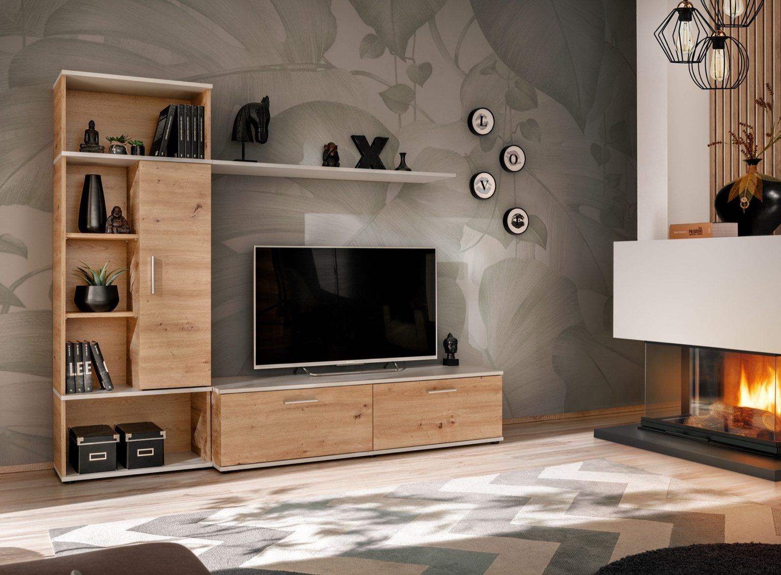 Inn.Furn Wohnwand Miles, (in Artisan Eiche günstig online kaufen