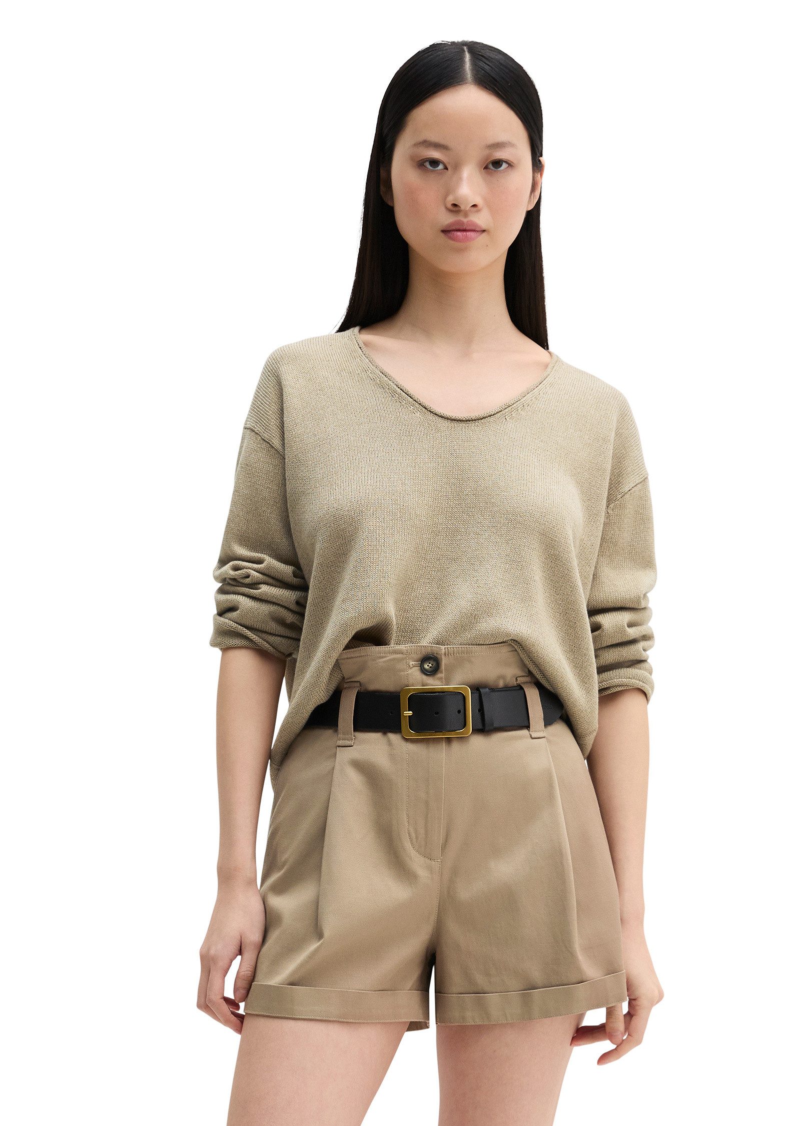 Marc O'Polo Strickpullover aus Organic Cotton-Leinen-Mix