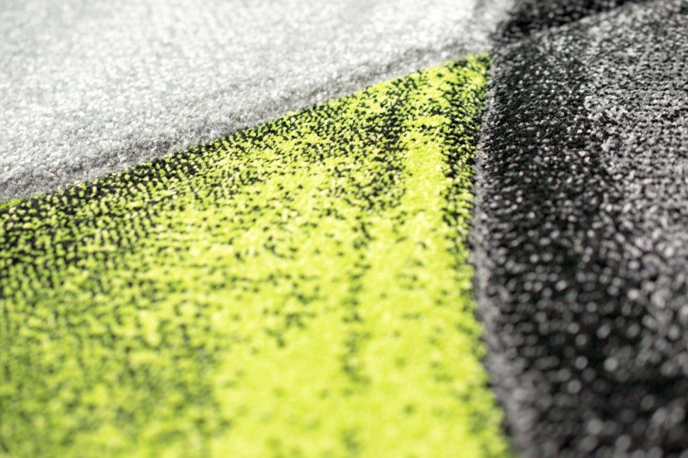 Carpetia Teppich Teppich modern Teppich Wohnzimmer Wellen grün grau schwarz, rechteckig, Höhe: 13 mm