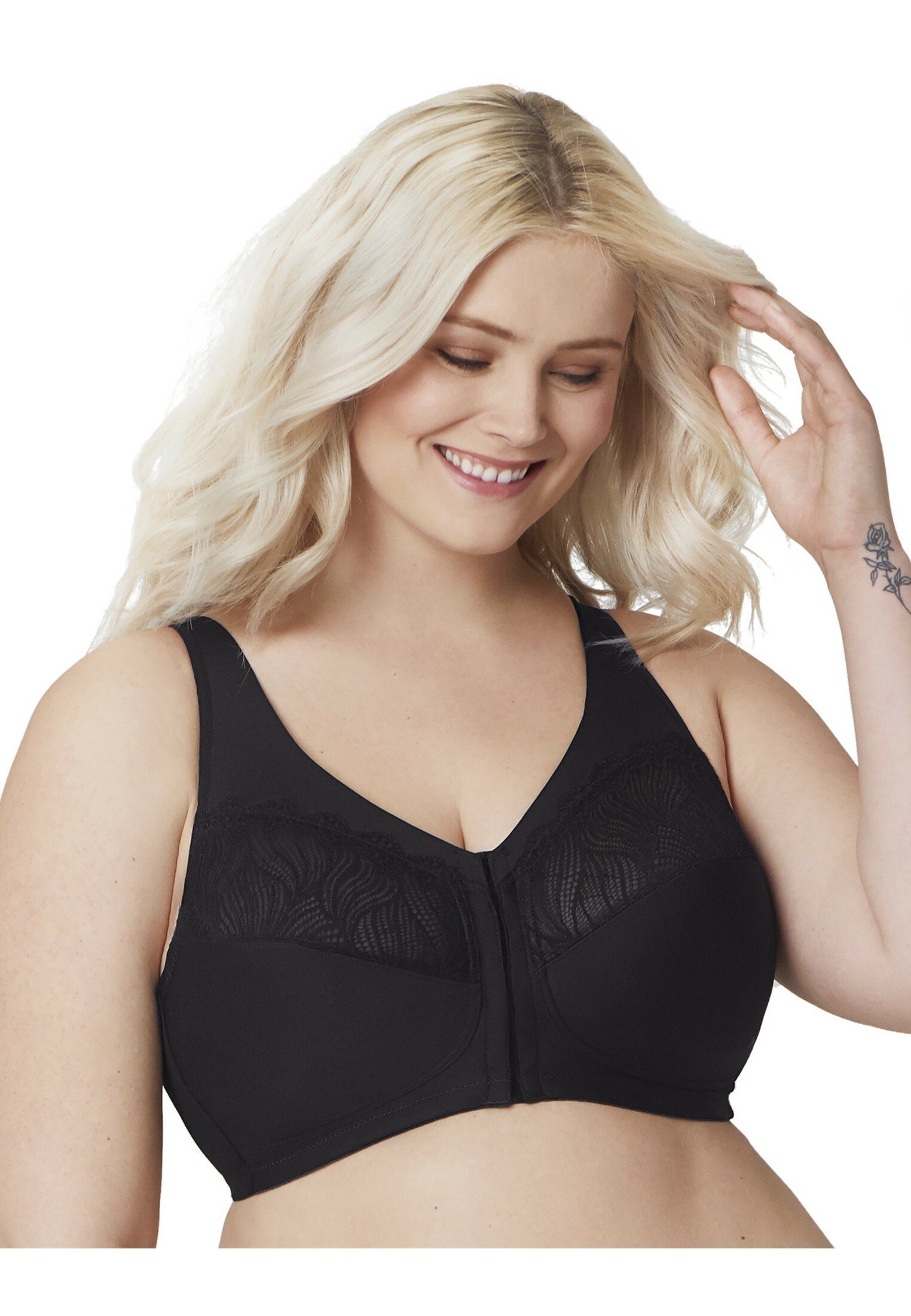 GLAMORISE Bügelloser BH mit Vorderverschluss & MagicLift Technologie für eine natürliche Form