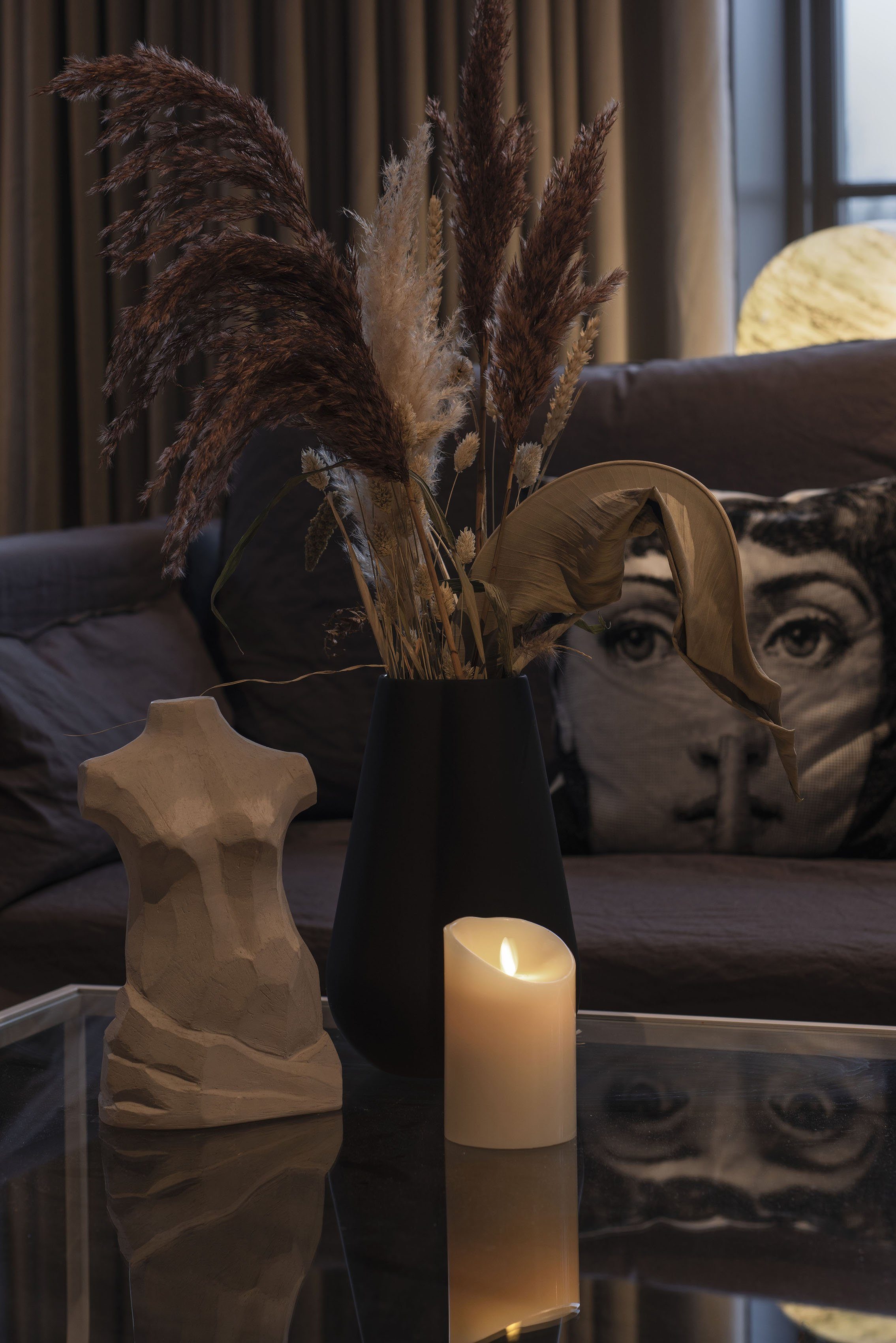 KONSTSMIDE LED-Kerze (1-tlg), LED Echtwachskerze cremeweiß, mit 3D Flamme und geschmolzener Kante