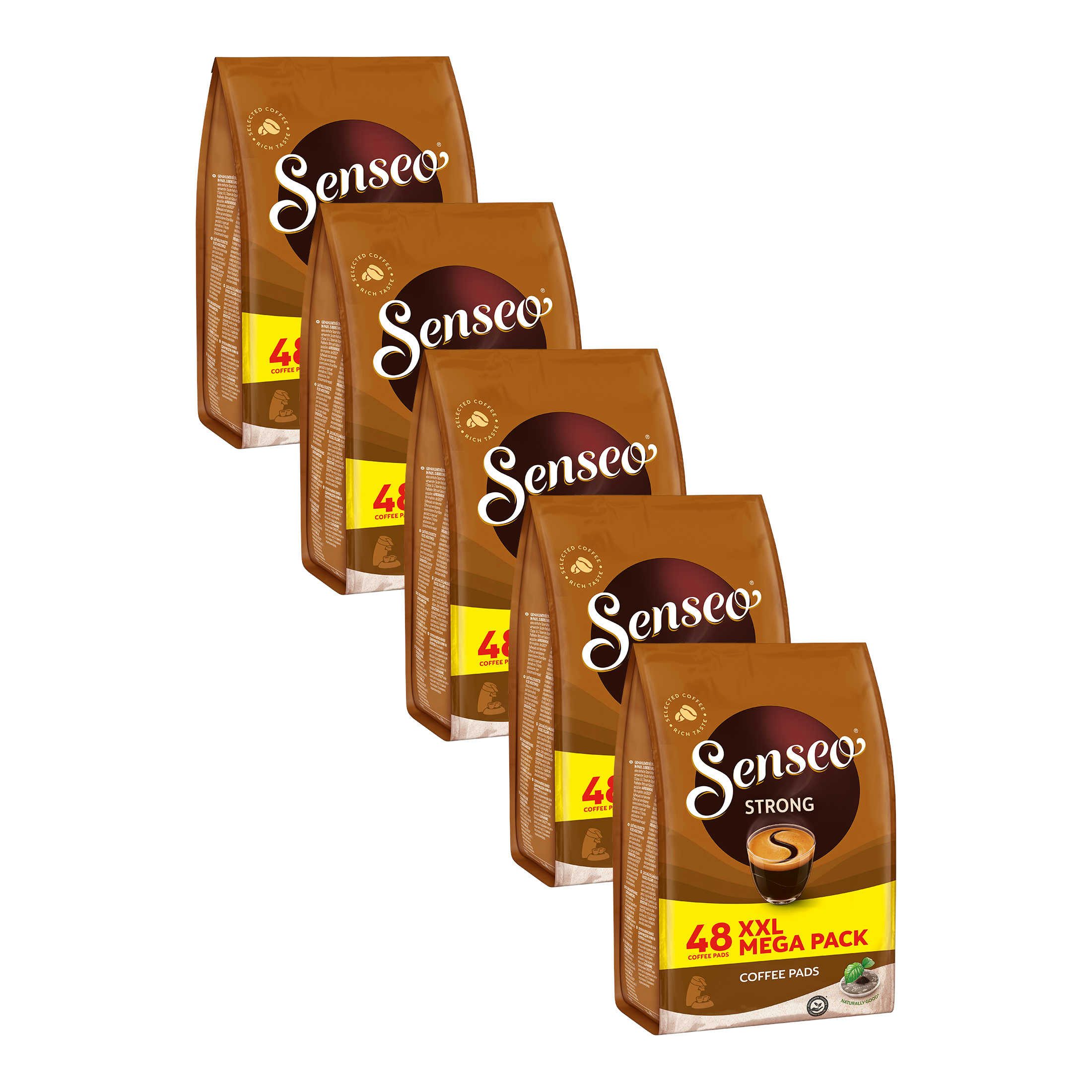 Senseo Kaffee Pads Strong stark kräftig 240 Getränke Kaffeepads XXL Pack, (Packung, 5er Pack)