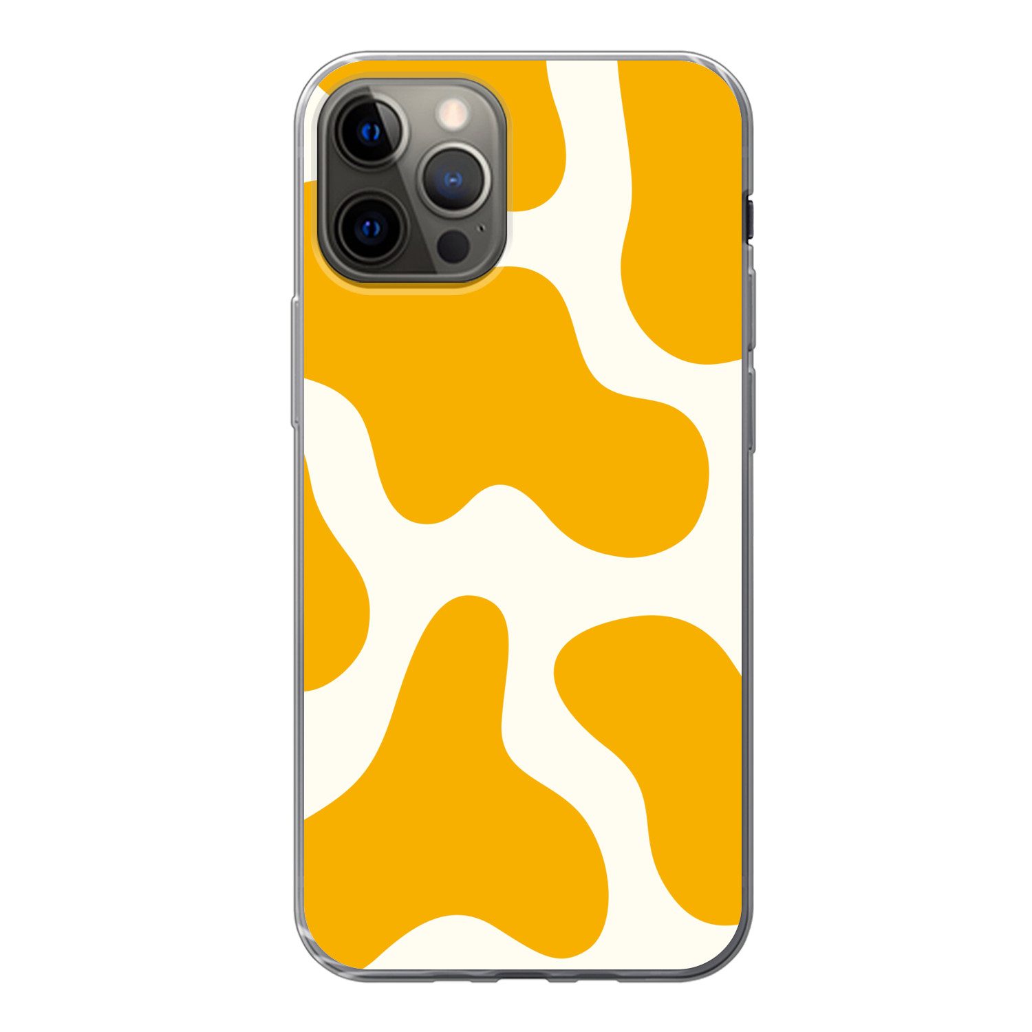 MuchoWow Handyhülle für Apple iPhone 13 Pro Punktmuster - Weiß - Gelb - Minimalistisch, Smartphone-Bumper, Print, Handy Schutzhülle Dünn