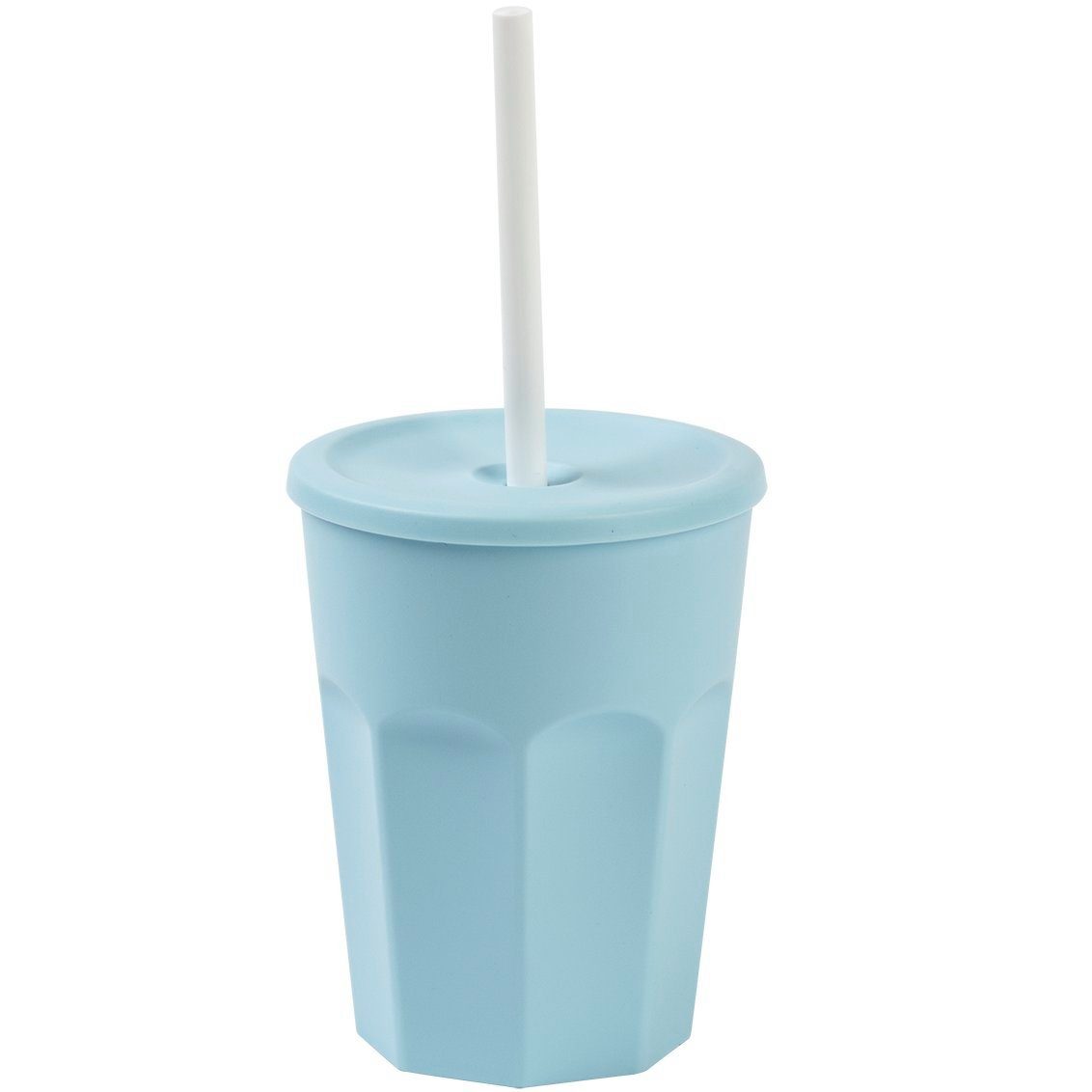 Engelland Becher Wiederverwendbare Plastikbecher mit Deckel und Strohhalm, 0,25 Liter, 10-tlg., Kunststoff, BPA-frei, spülmaschinengeeignet, lebensmittelecht, Temperaturbeständig