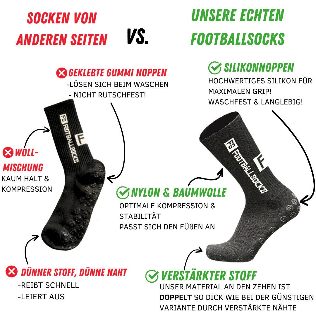 Athlix Sportsocken 5 Paar Fußball Socken, Sportsocken 34-46 Anti Rutsch Grip Fussball Atmungsaktiv, absorbieren Schweiß, Vielseitig einsetzbar