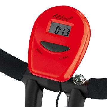 VITALmaxx Fitnessbike Heimtrainer Fitness Bike Cardiobike, mit Expanderbänder - schwarz/rot