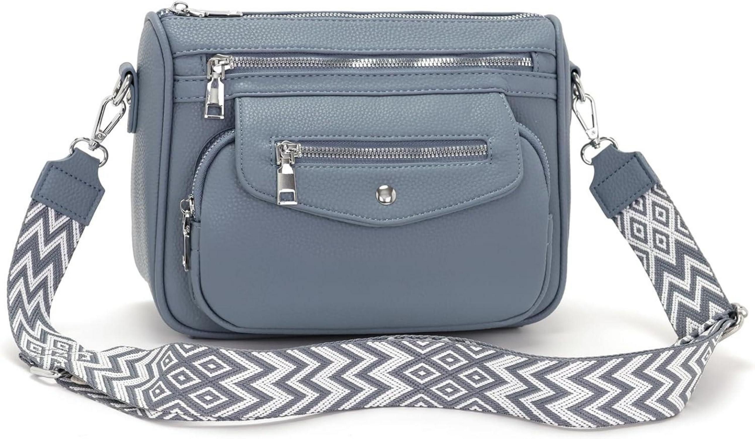Umhängetasche Umhängetasche Damen Klein Crossbody Bag Handtasche 5 Taschen 7 Fächer