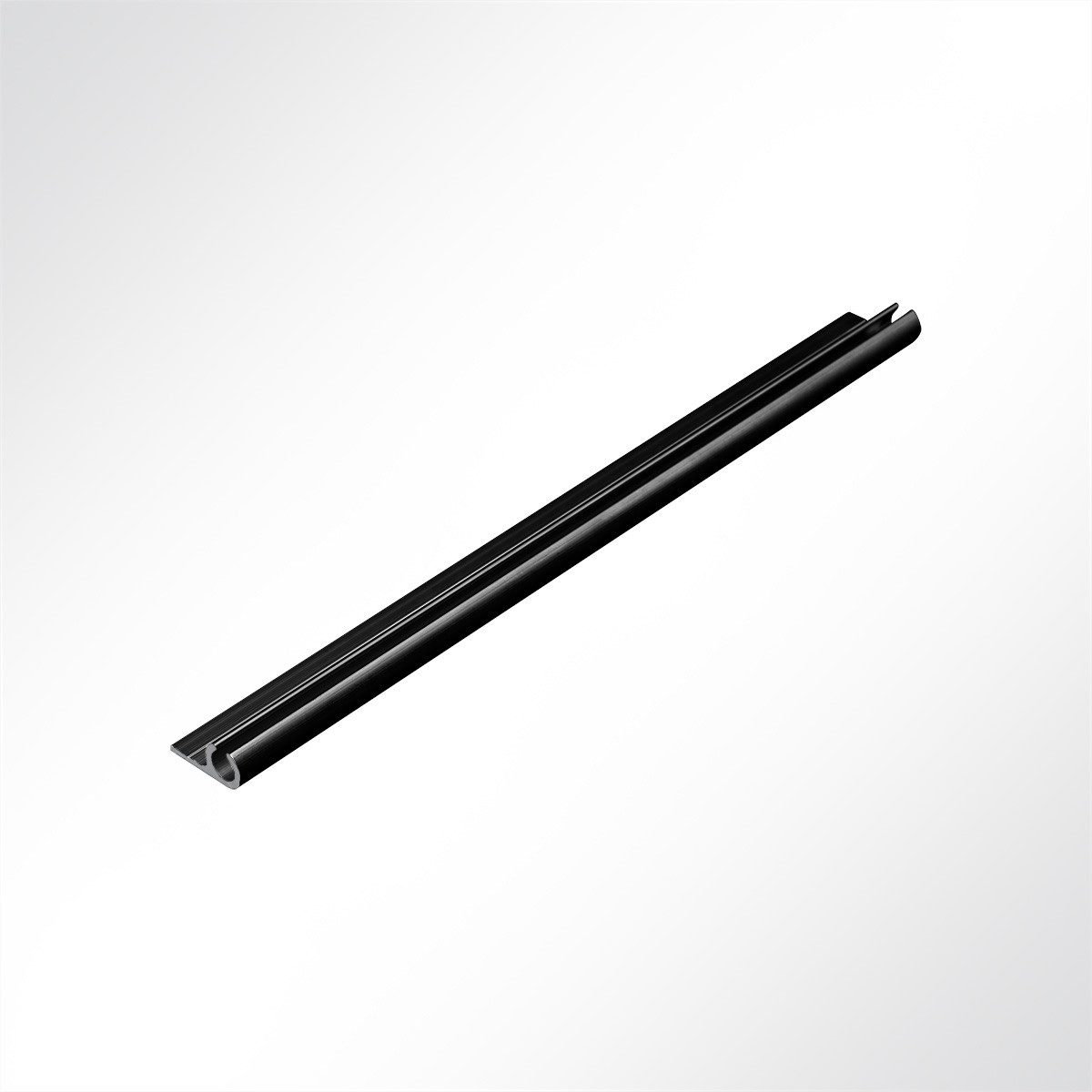 LYSEL® U-Laufschiene Kederschiene Kederleiste Aluminium 90° schwarz RAL 9005 für 5-9mm Kede, (1-tlg), 1000 x 15 x 30 mm [L x B x H]