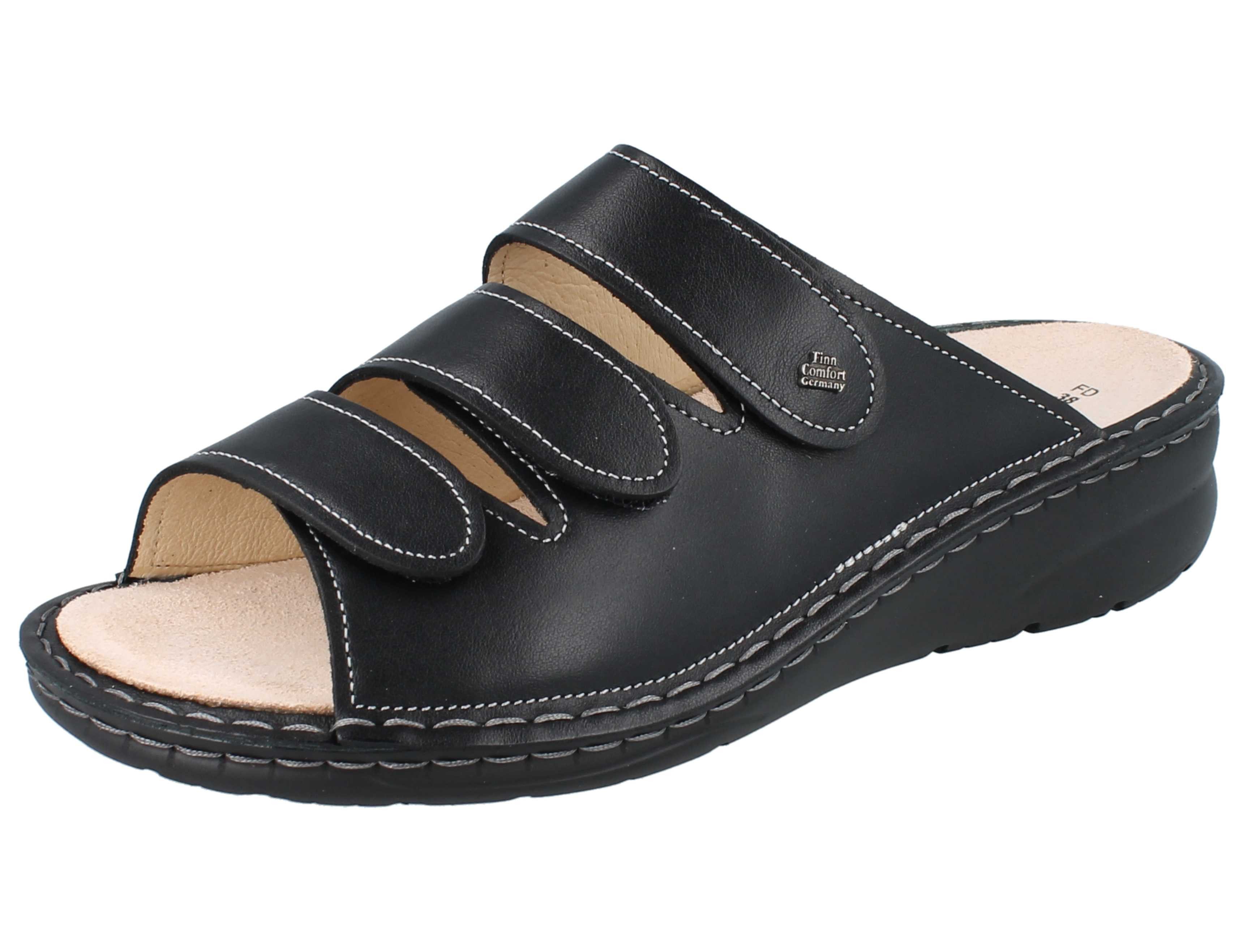 FINN COMFORT Comporta Damen Pantolette antistatic schwarz Glattleder Pantolette