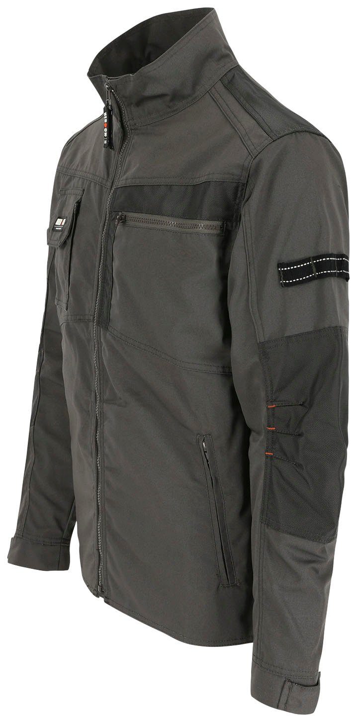 Herock Arbeitsjacke Anzar Jacke 7 grau Taschen - verstellbare - Bündchen robust - Wasserabweisend