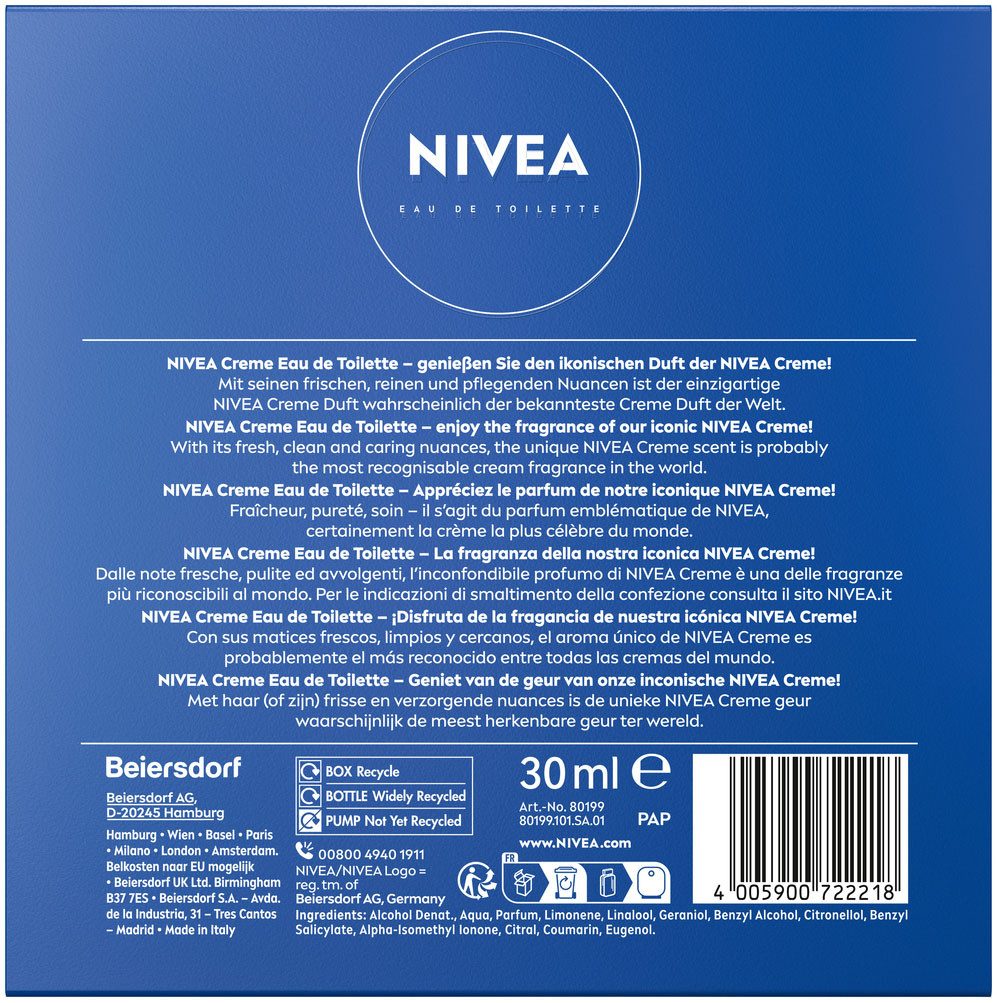 Nivea Eau de Toilette, mit original NIVEA Creme Duft