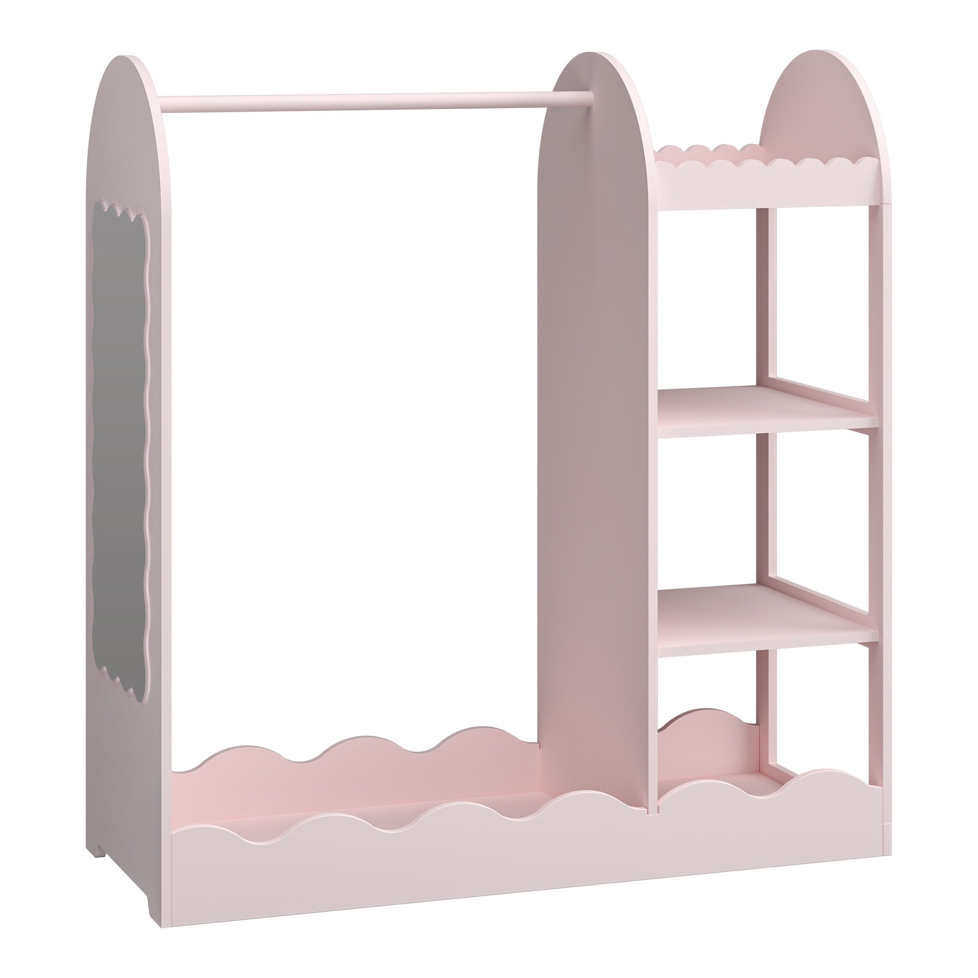 en.casa Garderobenständer, für Kinder »Vestnes« mit Spiegel 100x94x38 cm Co günstig online kaufen