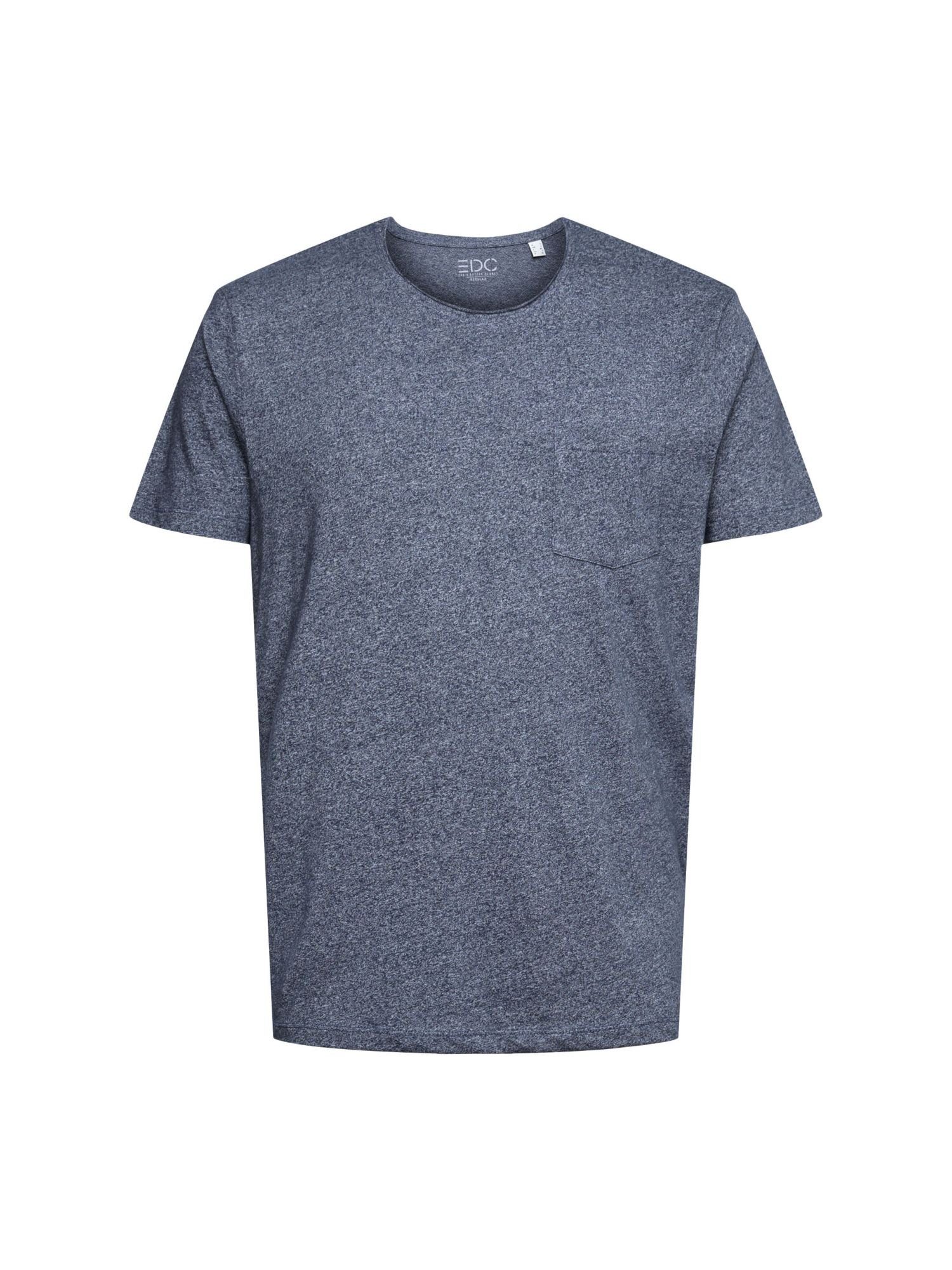 edc by Esprit T-Shirt Recycelt: meliertes Jersey-T-Shirt (1-tlg) NAVY