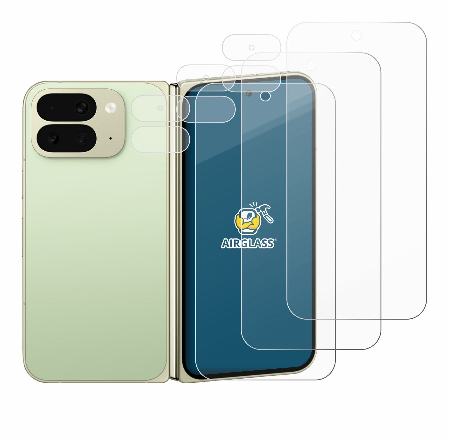 BROTECT Displayschutzglas Folie für Google Pixel 10 Pro Fold (Display+Kamera), 3 Stück, Schutzfolie Glas Panzer Display Schutz klar
