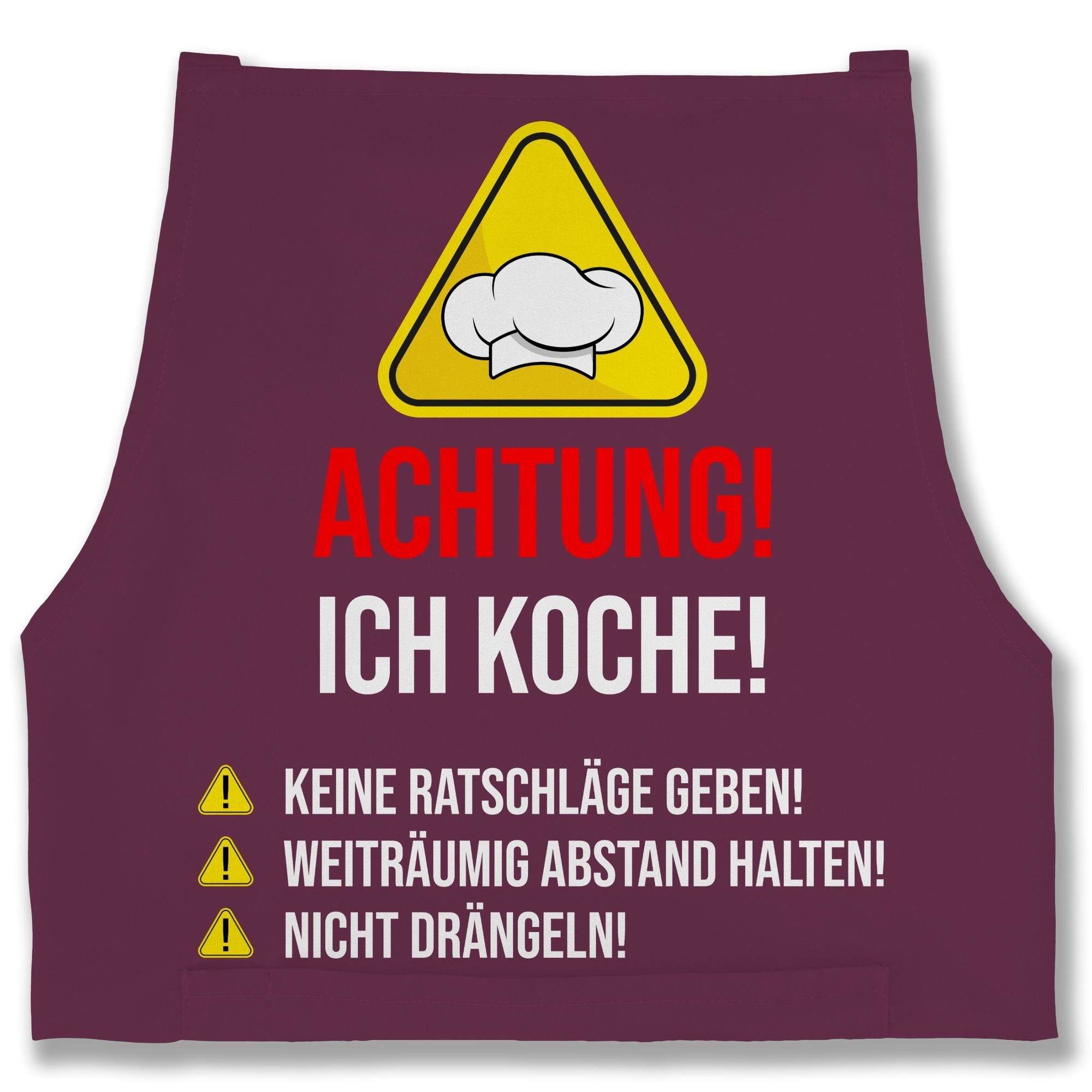 Shirtracer Kochschürze Achtung Ich koche - Geschenk Köche Koch Köchin Geschenkidee Küche, (1-tlg), Kochschürze