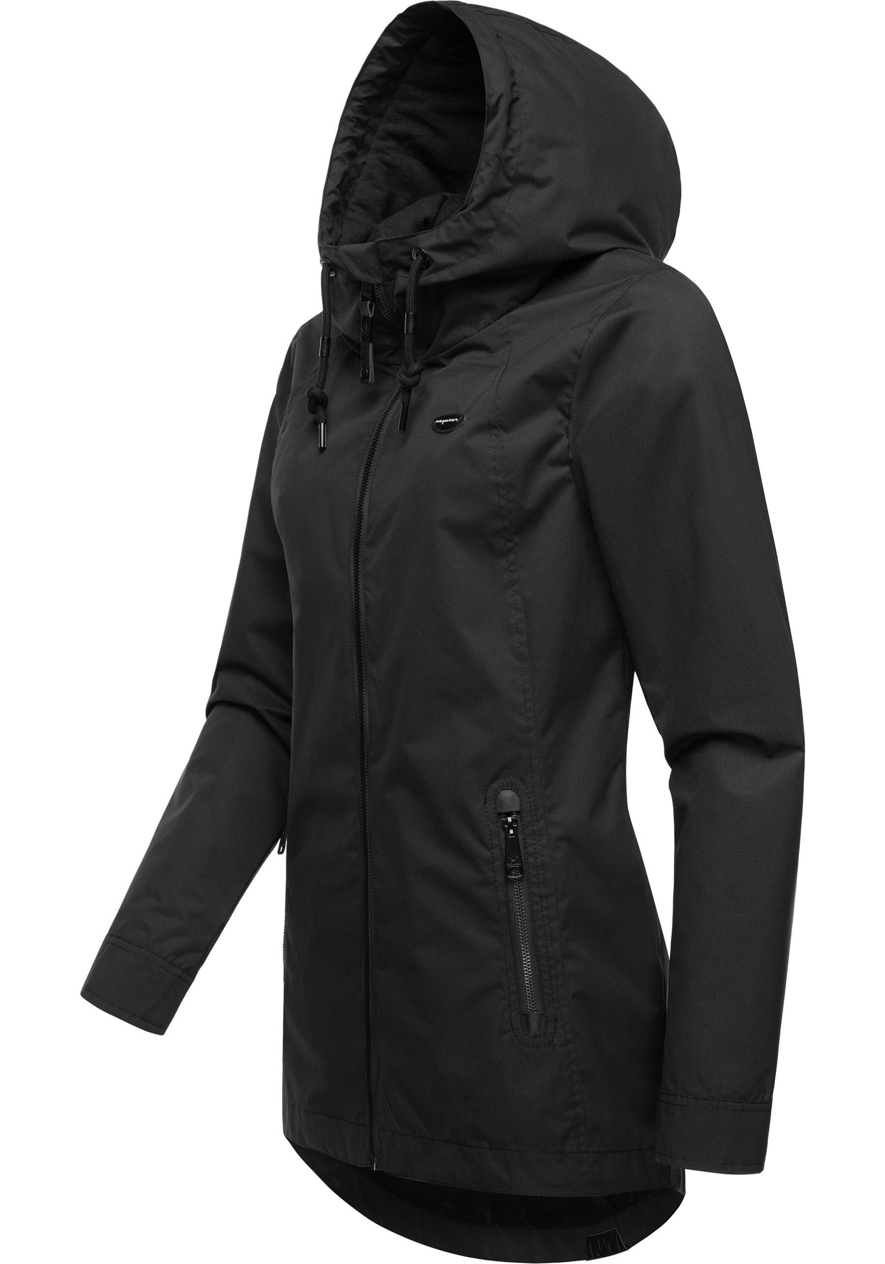 Ragwear Outdoorjacke Zuzka stylische Übergangsjacke mit großer Kapuze