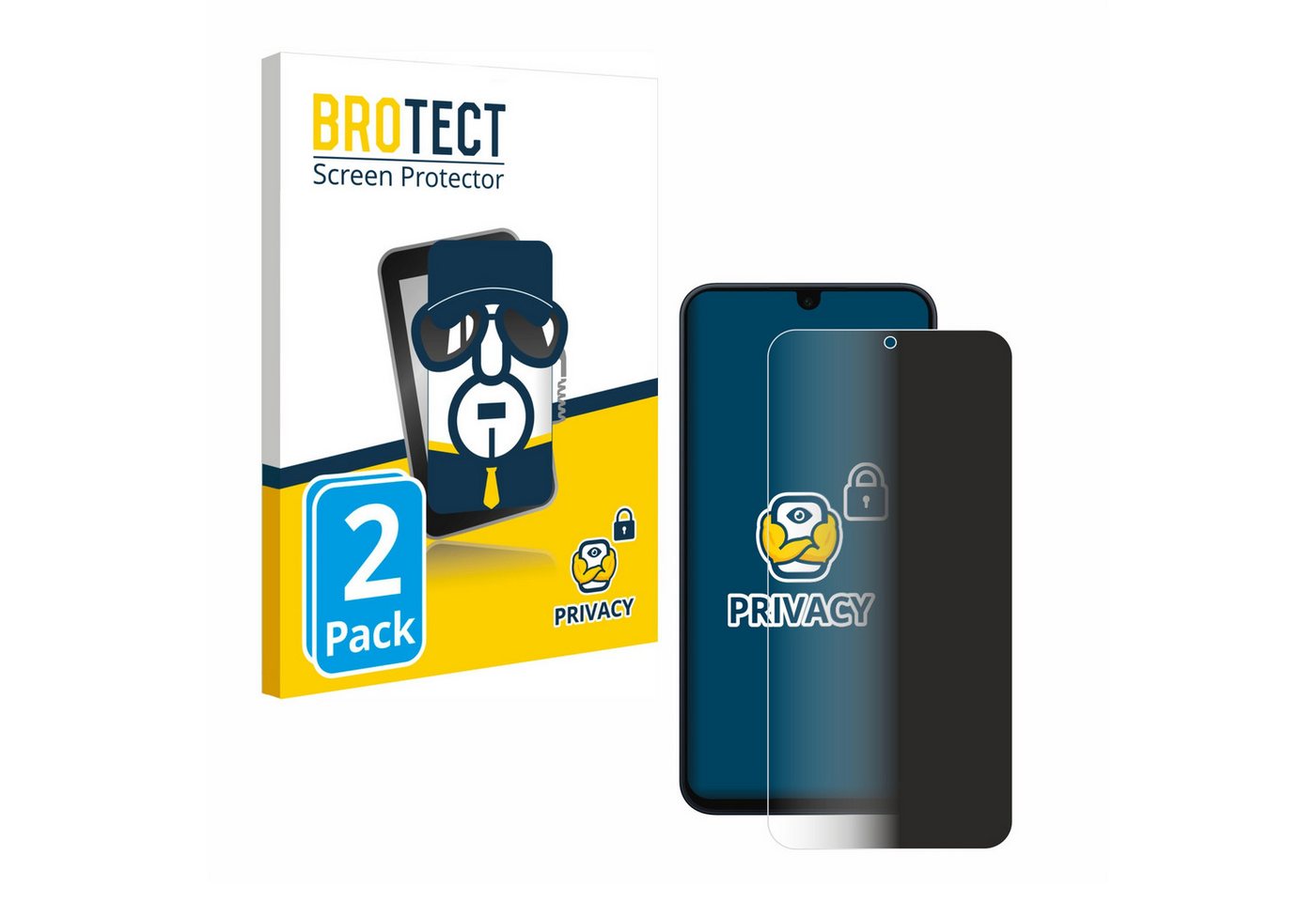 BROTECT Displayschutzfolie Sichtschutzfolie für Samsung Galaxy A17 4G, 2 Stück, Anti-Spy Privacy Sichtschutz Blickschutzfolie Blaulicht-Schutz
